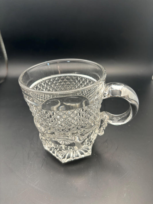 Antique Crystal Glass Footed Mug Cup Lover Antiques and Vintage
