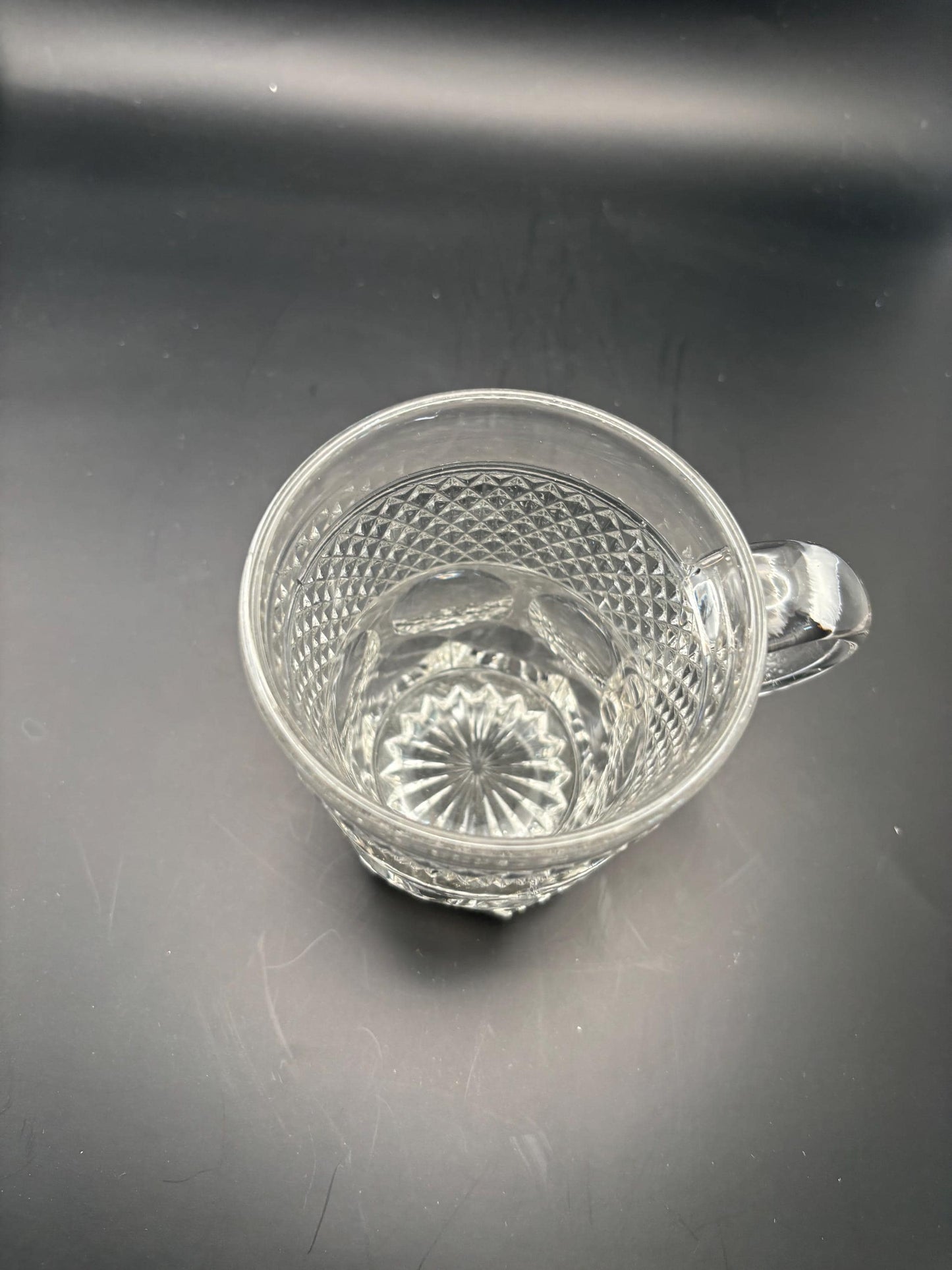 Antique Crystal Glass Footed Mug Cup Lover Antiques and Vintage