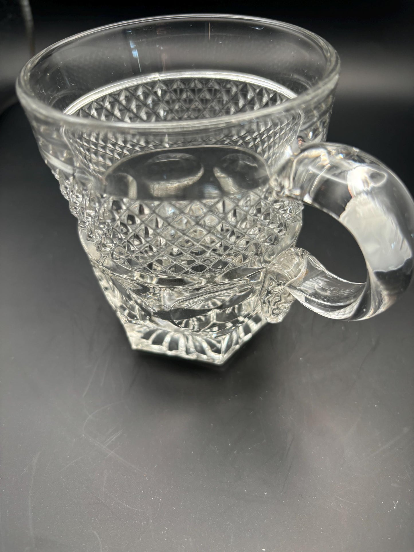 Antique Crystal Glass Footed Cup Inverted Fan Eggs Cup Flint Glass Company 1850’s Lover Antiques and Vintage