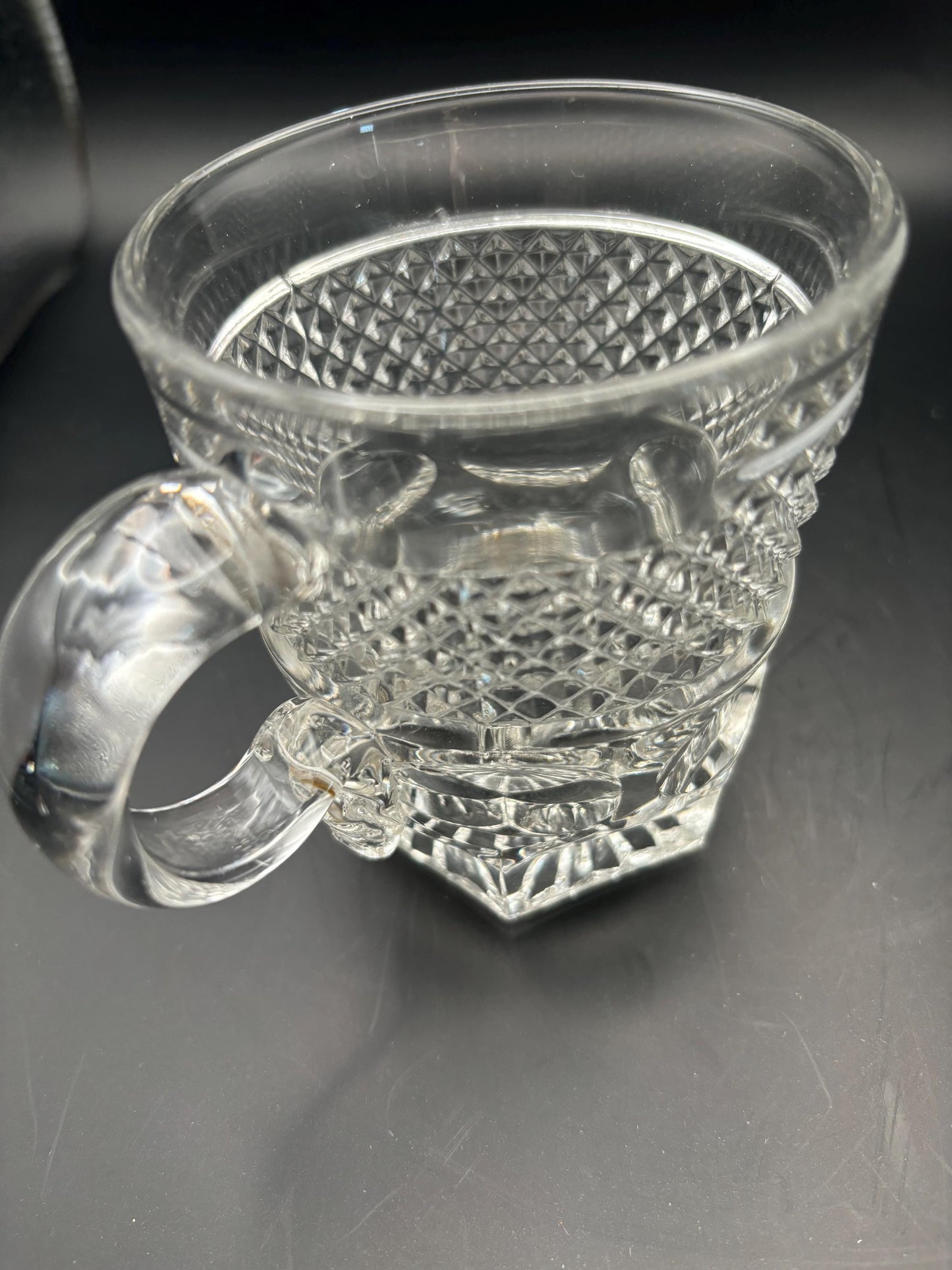 Antique Crystal Glass Footed Cup Inverted Fan Eggs Cup Flint Glass Company 1850’s Lover Antiques and Vintage