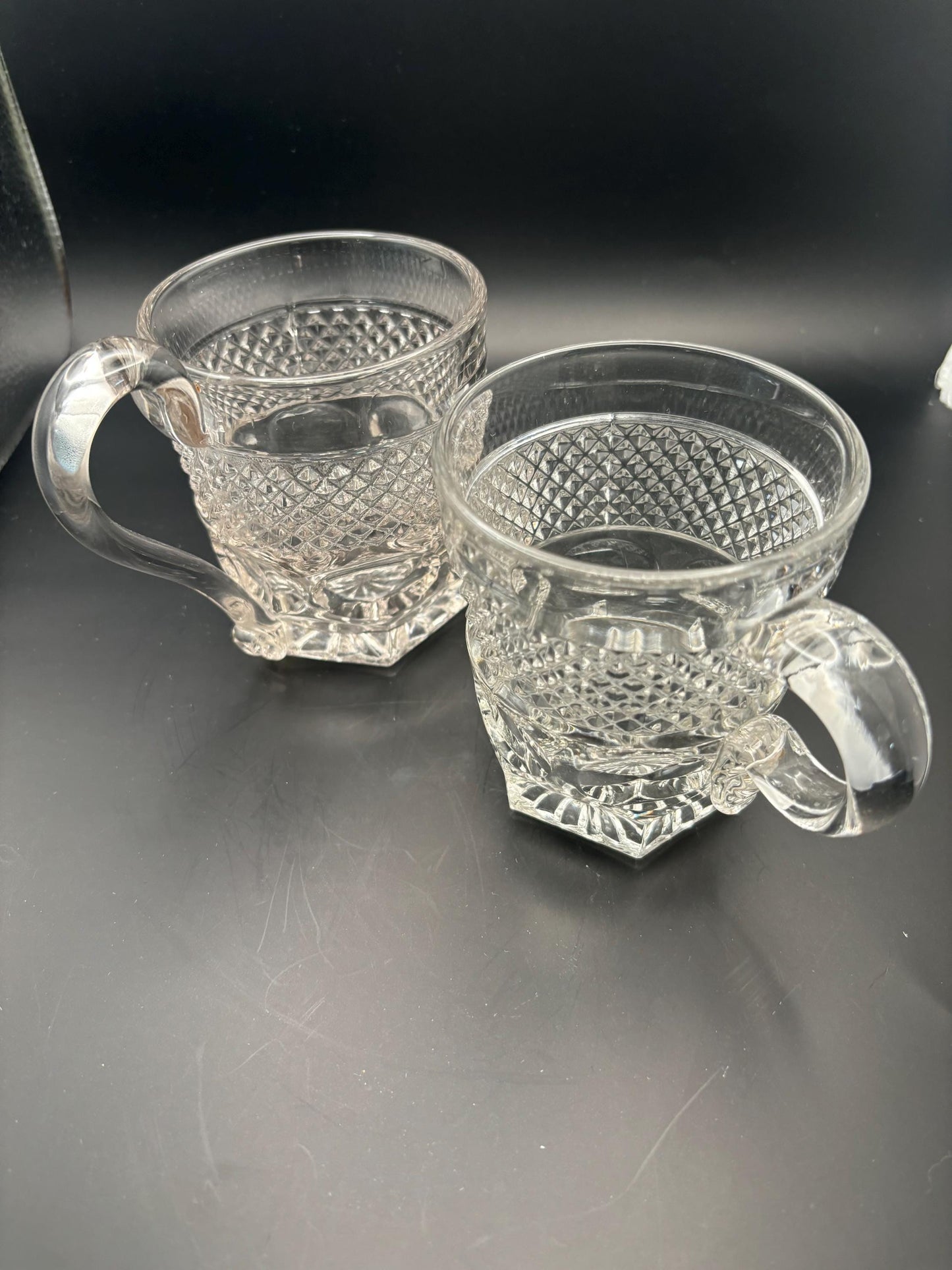 Antique Crystal Glass Footed Cup Inverted Fan Eggs Cup Flint Glass Company 1850’s Lover Antiques and Vintage