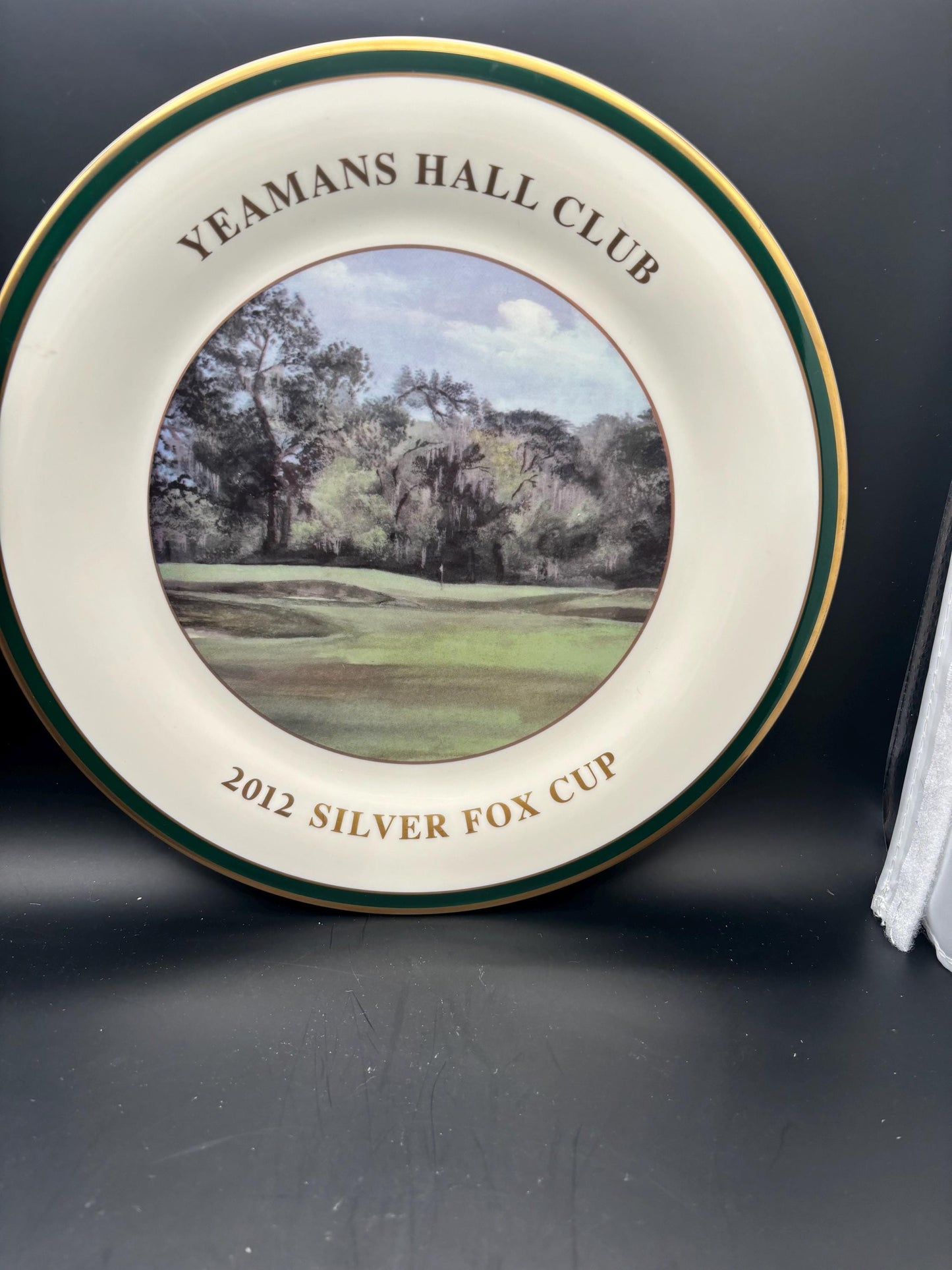 Vintage Yeamans Hall Club Plate 2012 Silver Fox Cup Large Plate Lover Antiques and Vintage