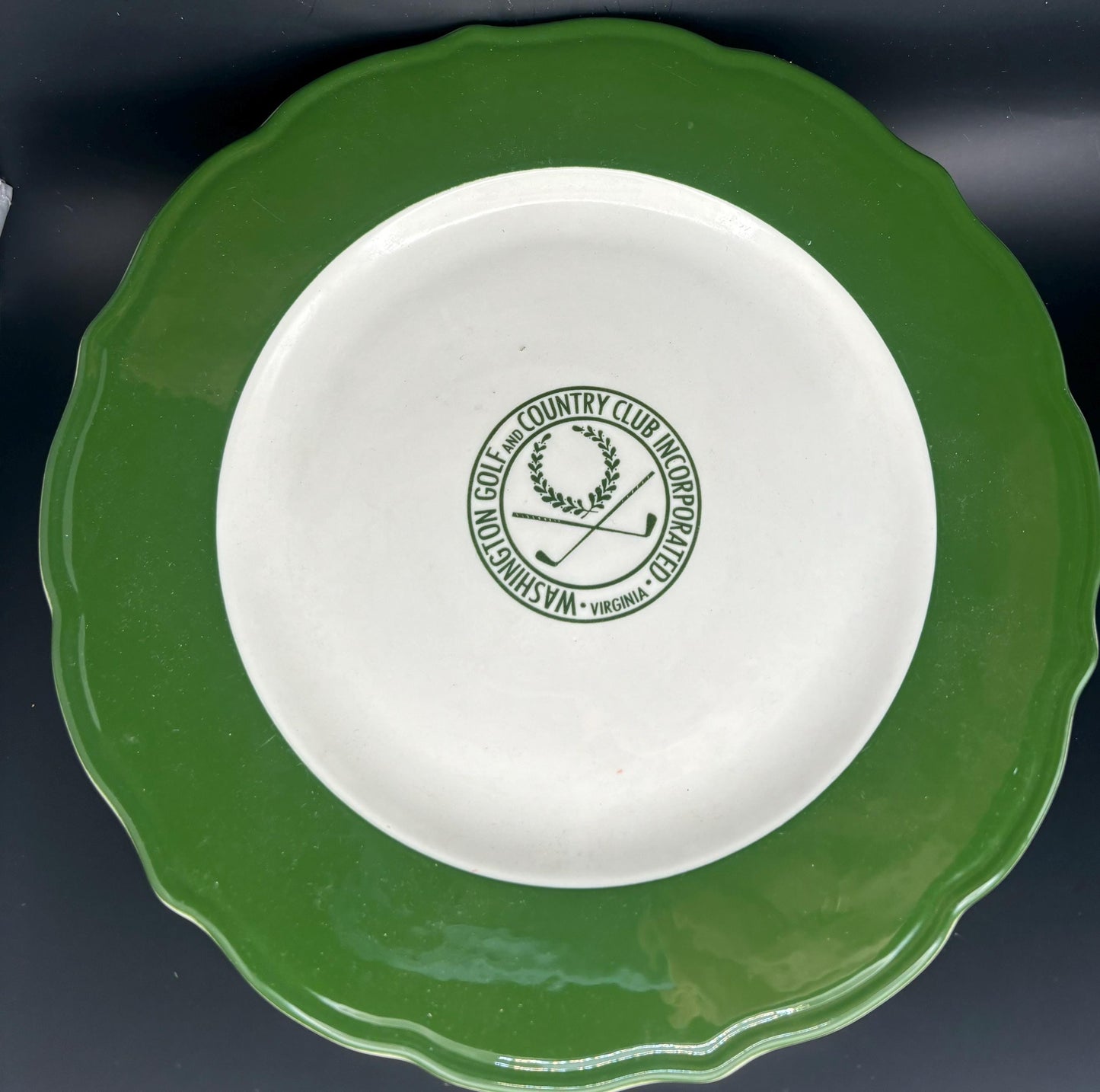 Vintage Washington Golf and Country Club Plate Virginia Green Large Plate Syracuse China Lover Antiques and Vintage