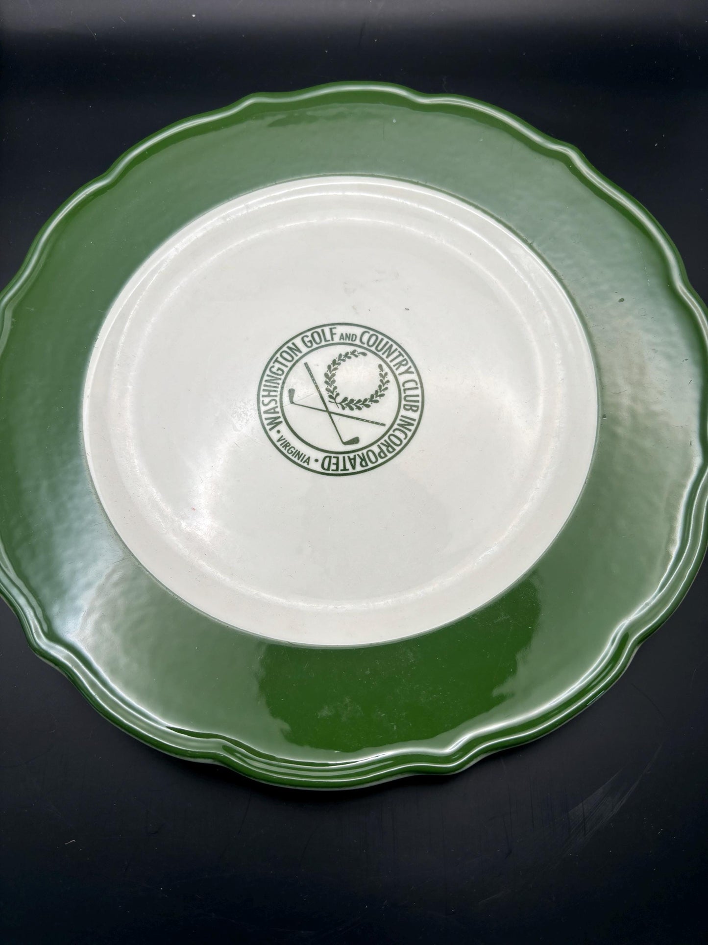 Vintage Washington Golf and Country Club Plate Virginia Green Large Plate Syracuse China Lover Antiques and Vintage