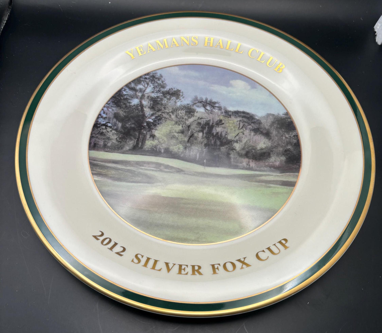 Vintage Yeamans Hall Club Plate 2012 Silver Fox Cup Large Plate Lover Antiques and Vintage