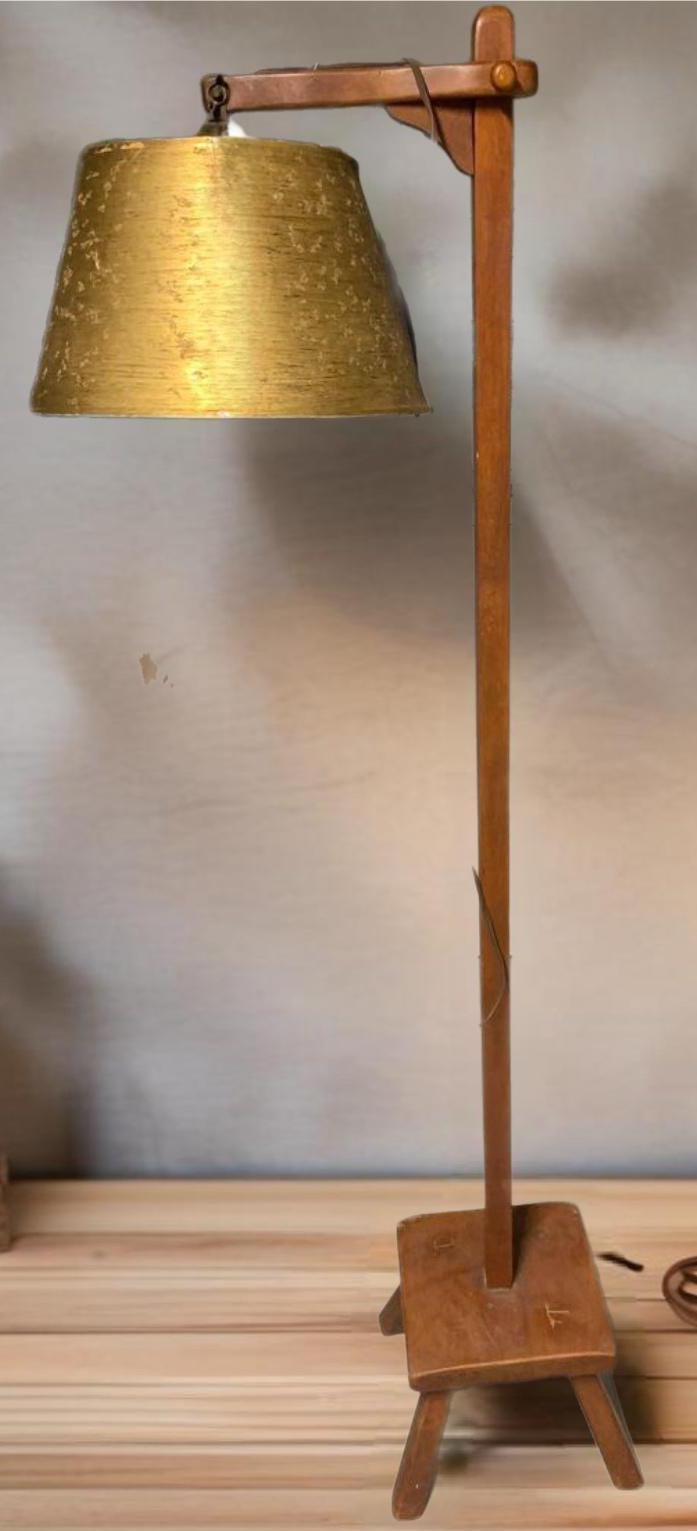 Cushman Colonial Creations Bridge Lamp No. 3-82 Rustic Cushman Lamp Lover Antiques and Vintage