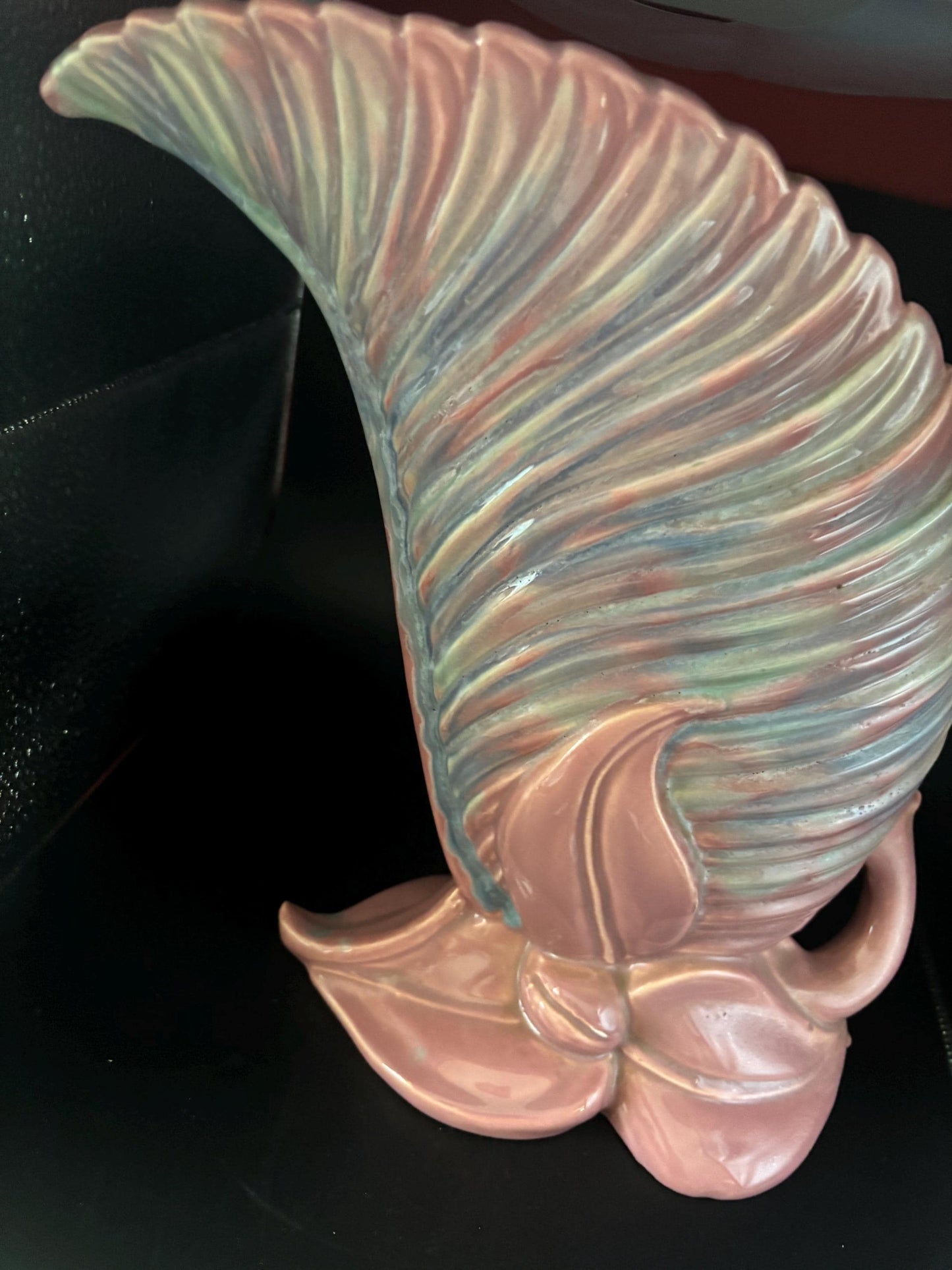 Vintage Royal Haeger Fern Leaf Vase Mauve Agate Art Pottery Art Deco Potteries Lover Antiques and Vintage