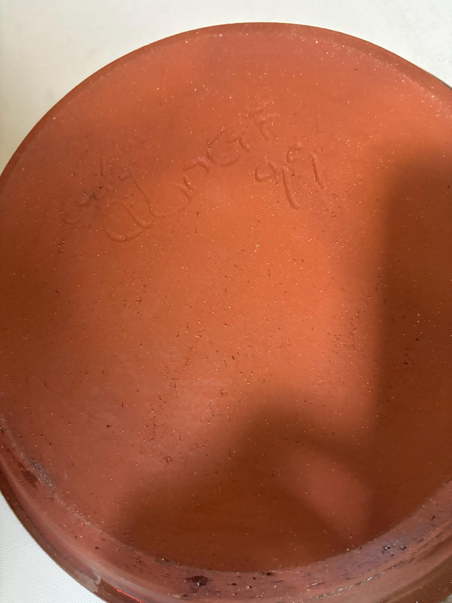 Vintage Hand Thrown Pottery Bowl or Pie Plate Red Ware Guy Wolff Large Pottery Bowl Salt Glazed Bowl Lover Antiques and Vintage