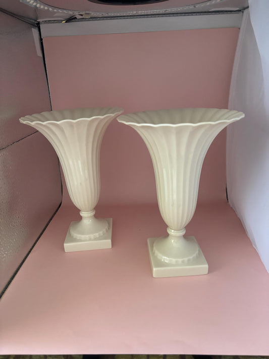 Vintage Pair of Lenox Fluted Vases Footed Vase Lover Antiques and Vintage