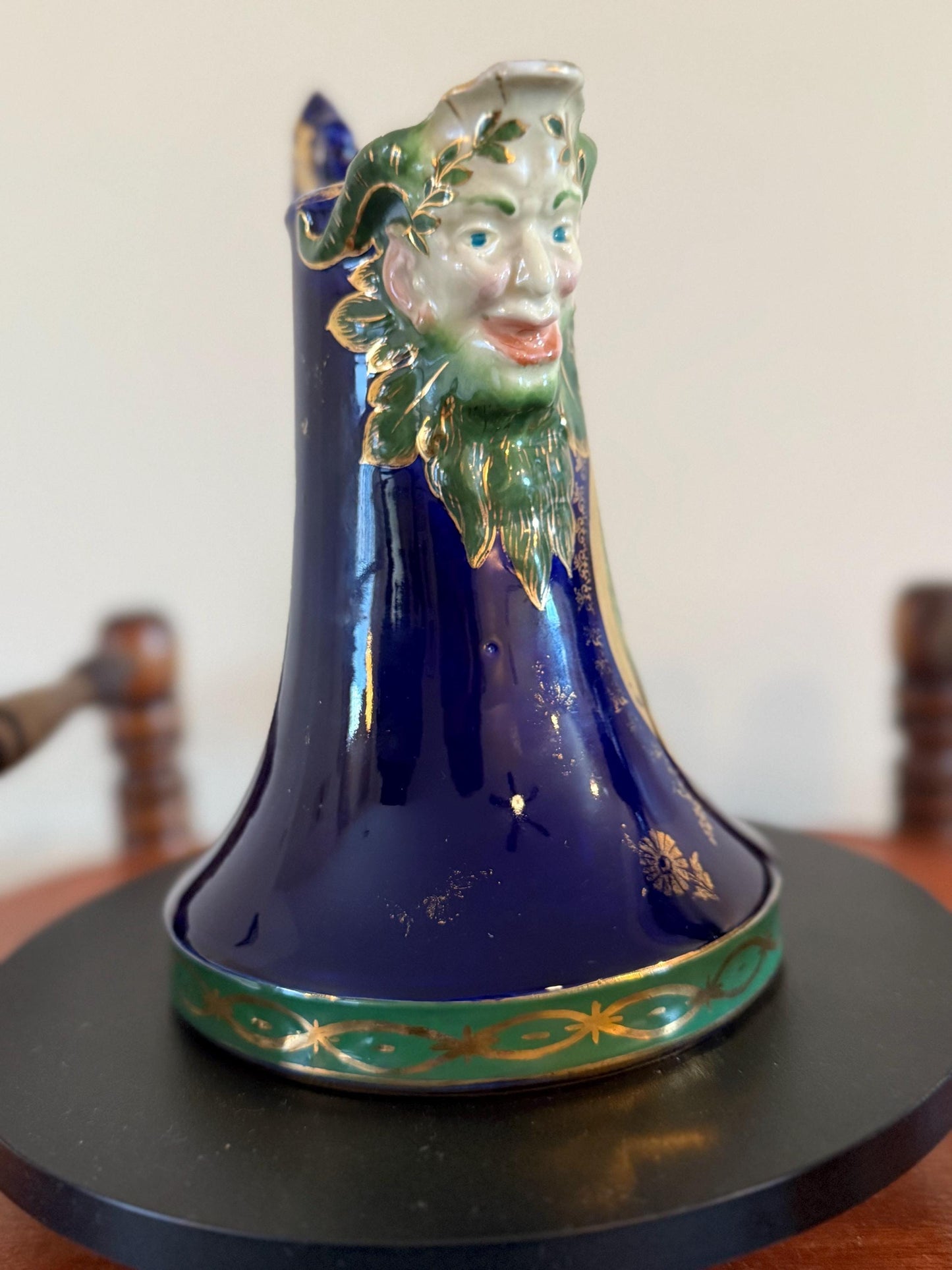 Antique Royal Vienna Carl Knoll Bacchus Face Pitcher Lover Antiques and Vintage