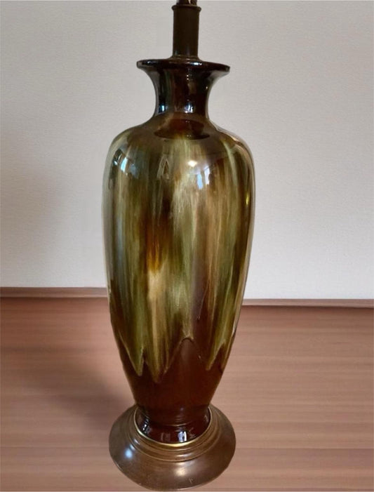 Vintage Drip Glazed Pottery Lamp Light 1960’s Mid Century Modern Lamp Lover Antiques and Vintage