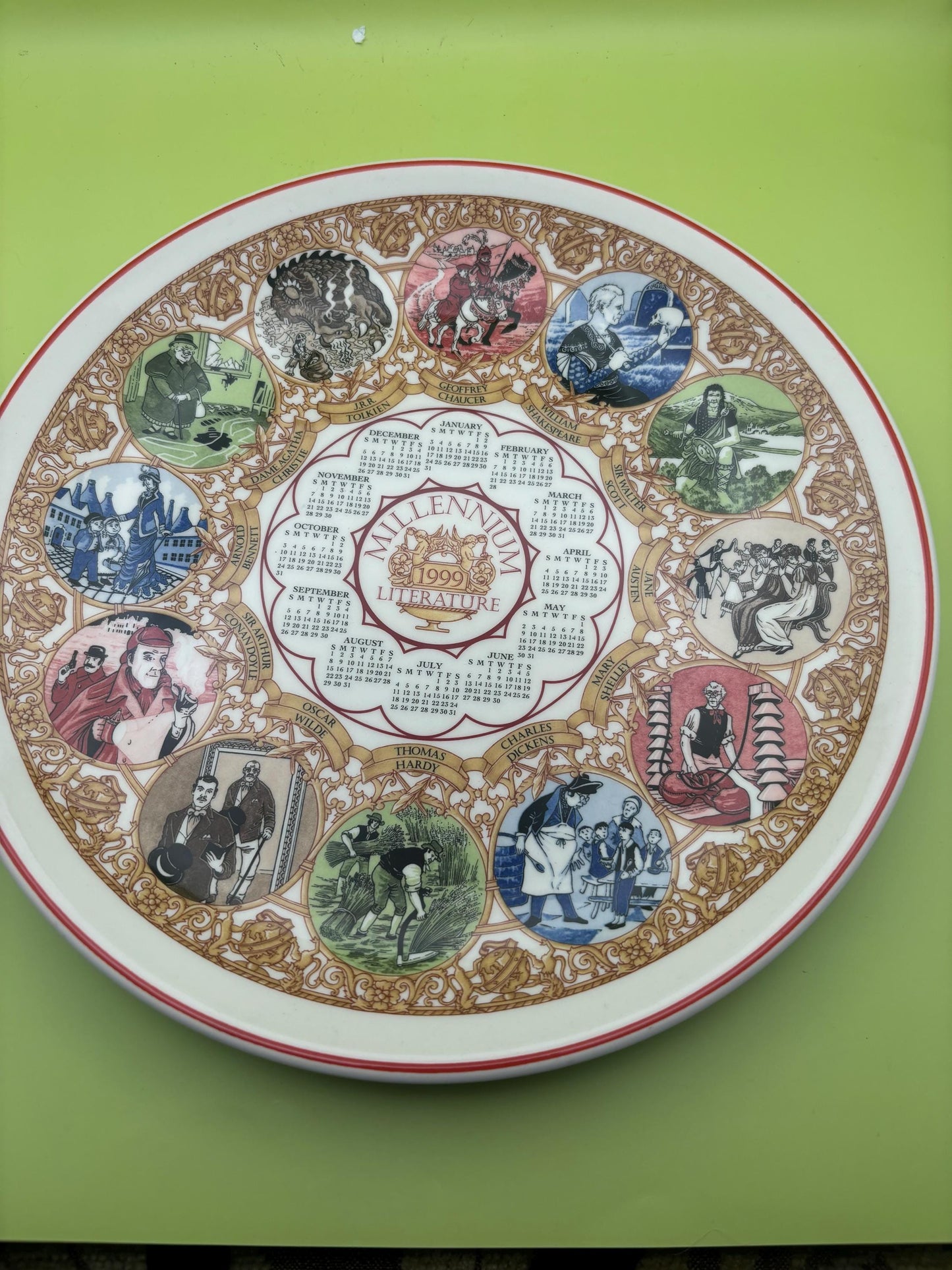 Vintage Wedgwood Millenium Plate Queen’s Ware Literature Made in England English Porcelain Plate Lover Antiques and Vintage