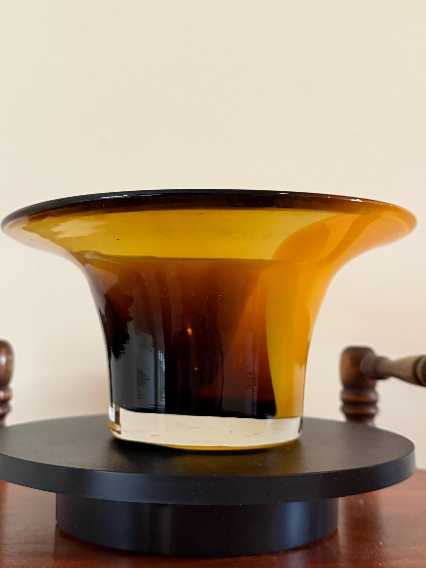 Vintage Amber and Purple Art Glass Vase Eclectic Contemporary Bowl Art Structure Lover Antiques and Vintage