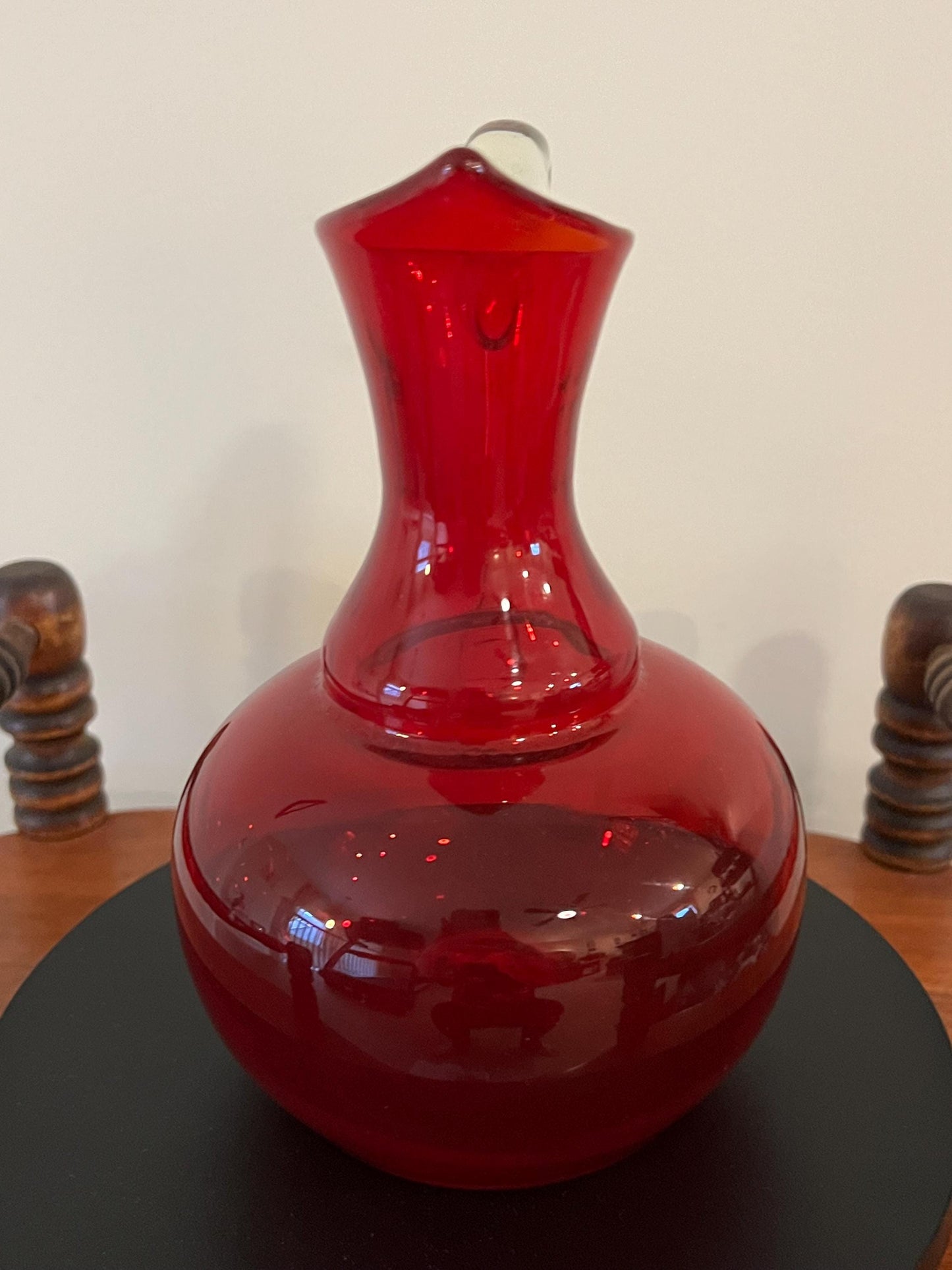 Vintage Ruby Red Serving Pitcher with Handle and Artsy Pour Spout Lover Antiques and Vintage