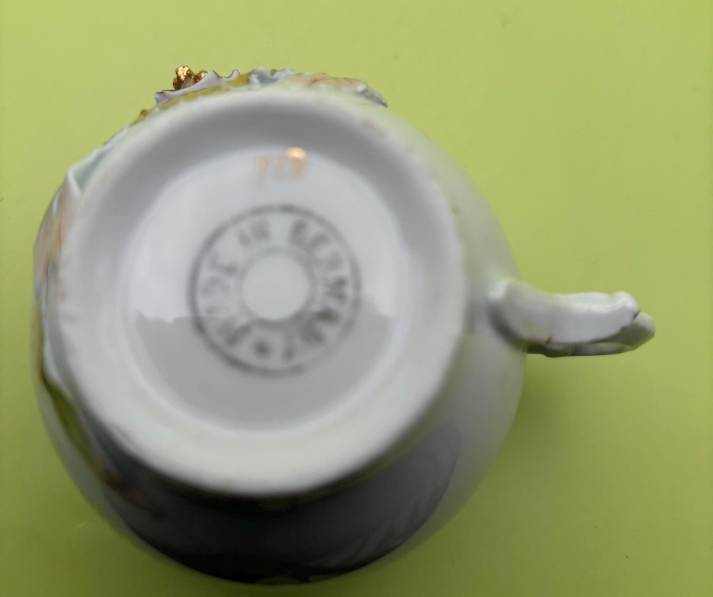 Antique Germany Mustache Tea Cup Mustache Mug Raised Hand Painted and Gold Gilding Lover Antiques and Vintage