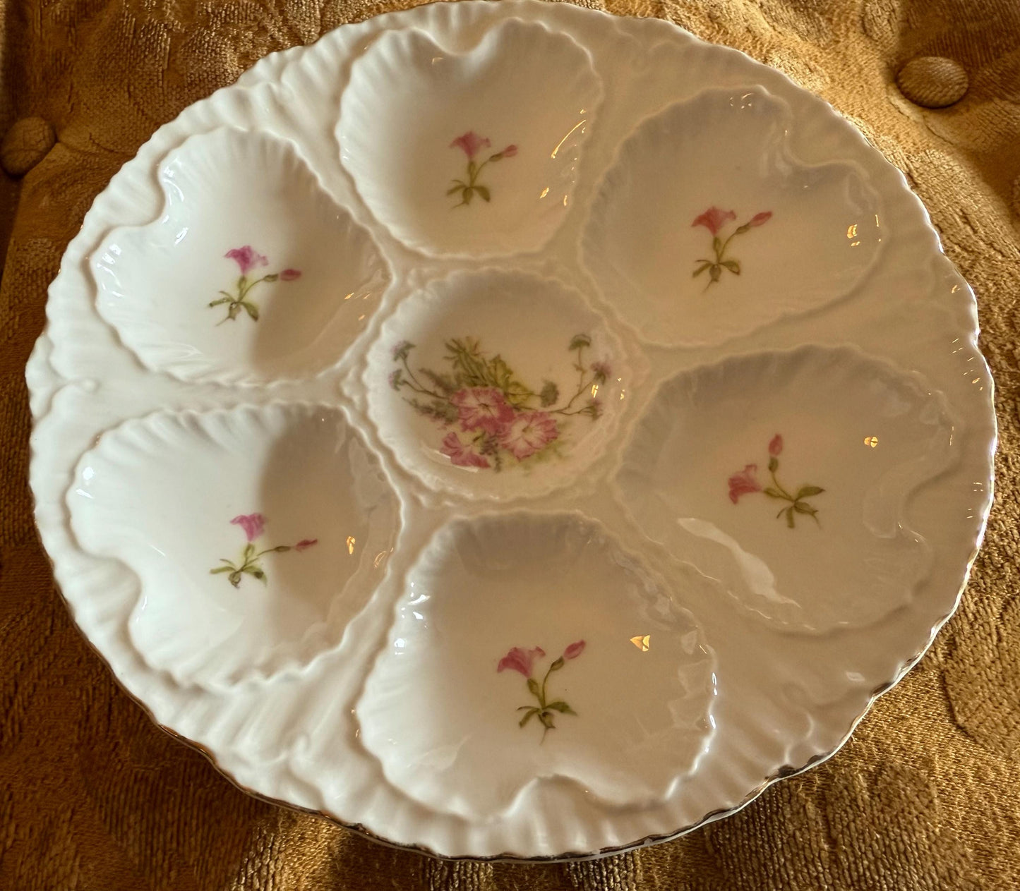 Antique Oyster Plate Victoria Carlsbad Austria Porcelain Platter Fancy Oysters Lover Antiques and Vintage