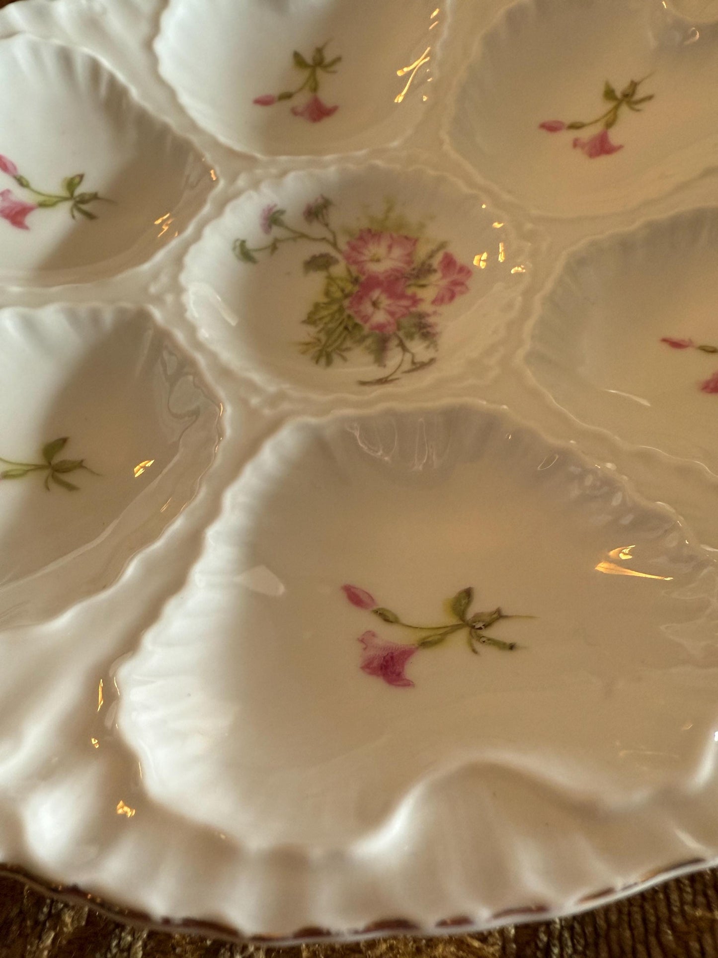 Antique Oyster Plate Victoria Carlsbad Austria Porcelain Platter Fancy Oysters Lover Antiques and Vintage