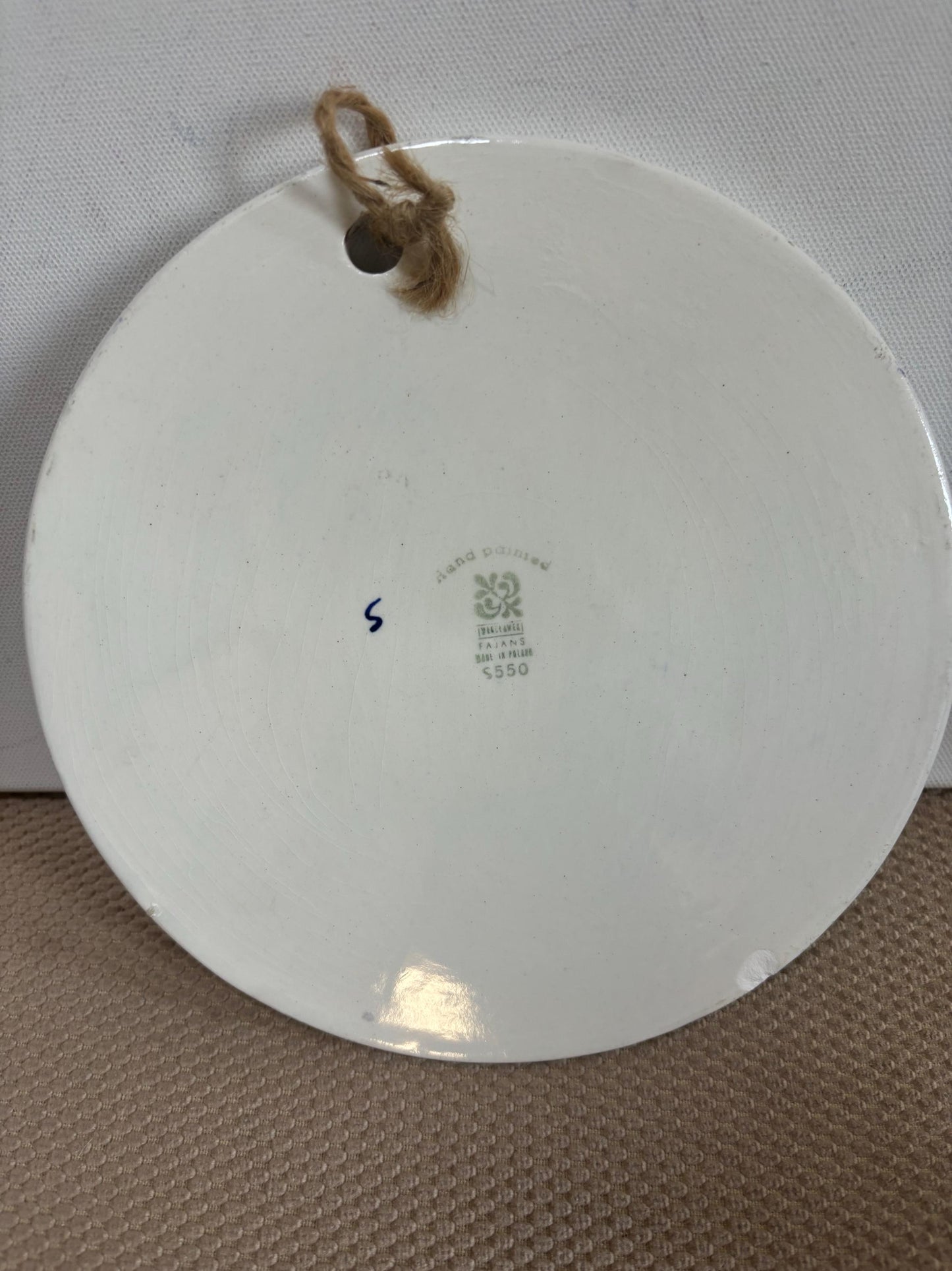 Vintage ZF Kolo Ceramic Trivet Floral Hand Painted Blue & White Trivet Made in Poland Lover Antiques