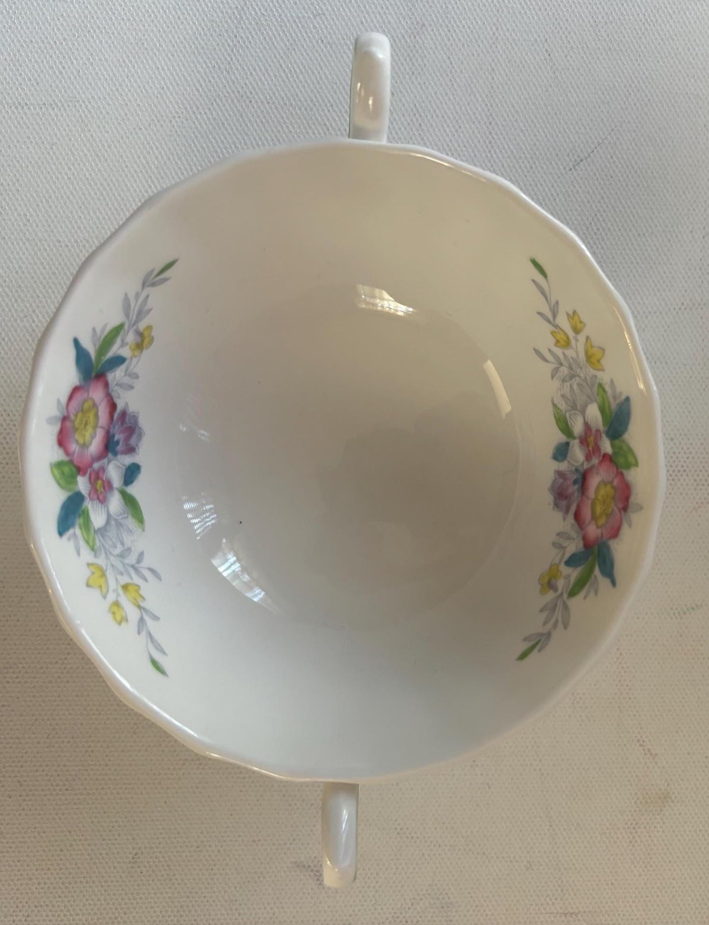 Vintage Royal Doulton Cream Soup Dish Bowl with 2 Handles Made in England Bone China Floral Flowers Lover Antiques and Vintage
