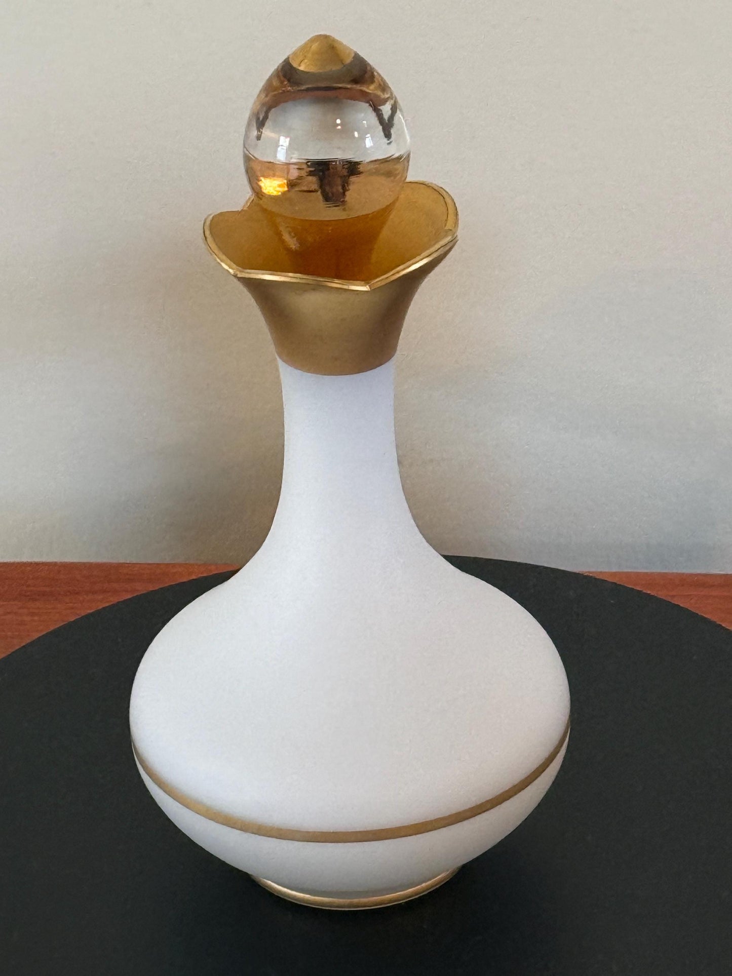 Vintage Habanita Molinard Eau de Toilette Miniature 1.1 Fluid Ounces, Lalique Bottle with Silver Cap, Lover Antiques and Vintage