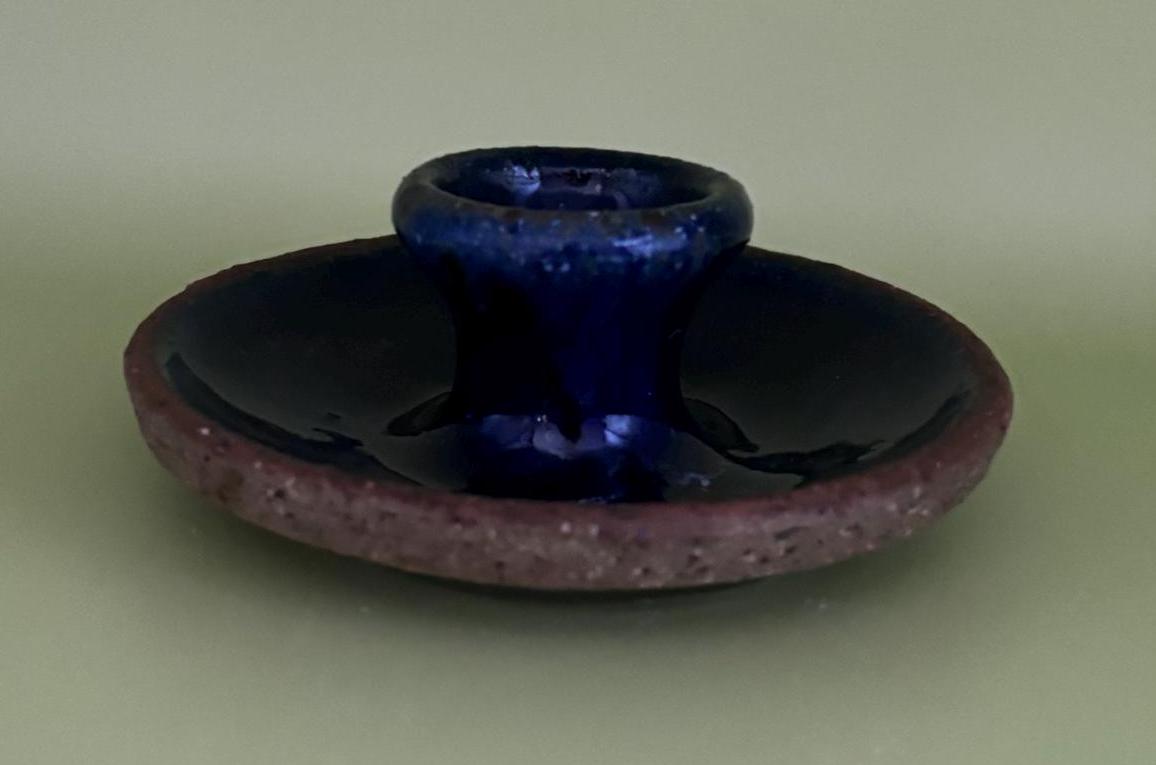 Vintage Mini Jug Pottery Piece with Cobalt Blue Lover Antiques and Vintage