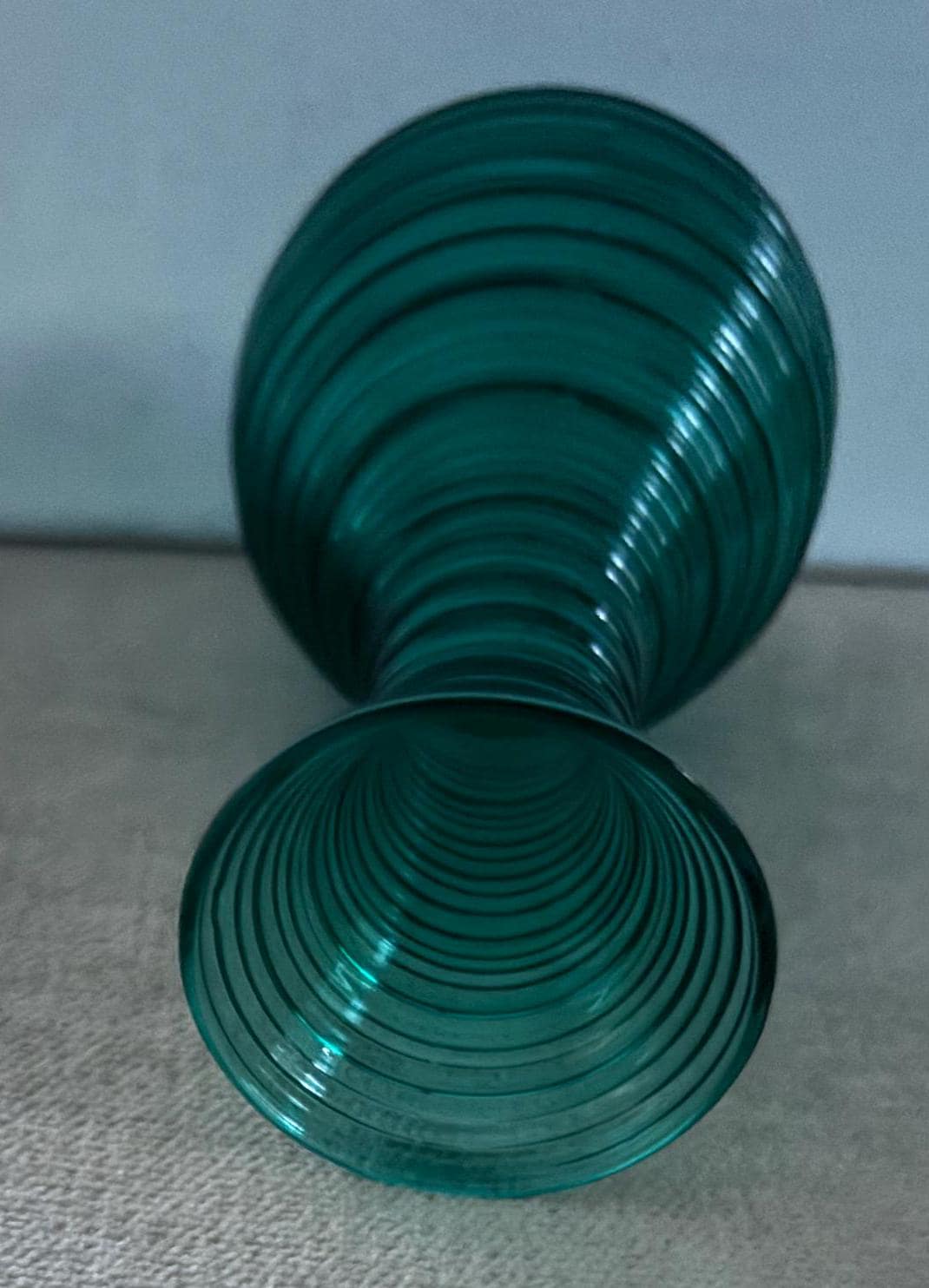 Vintage Imperial Spun Glass Green Blue Vase Lover Antiques and Vintage