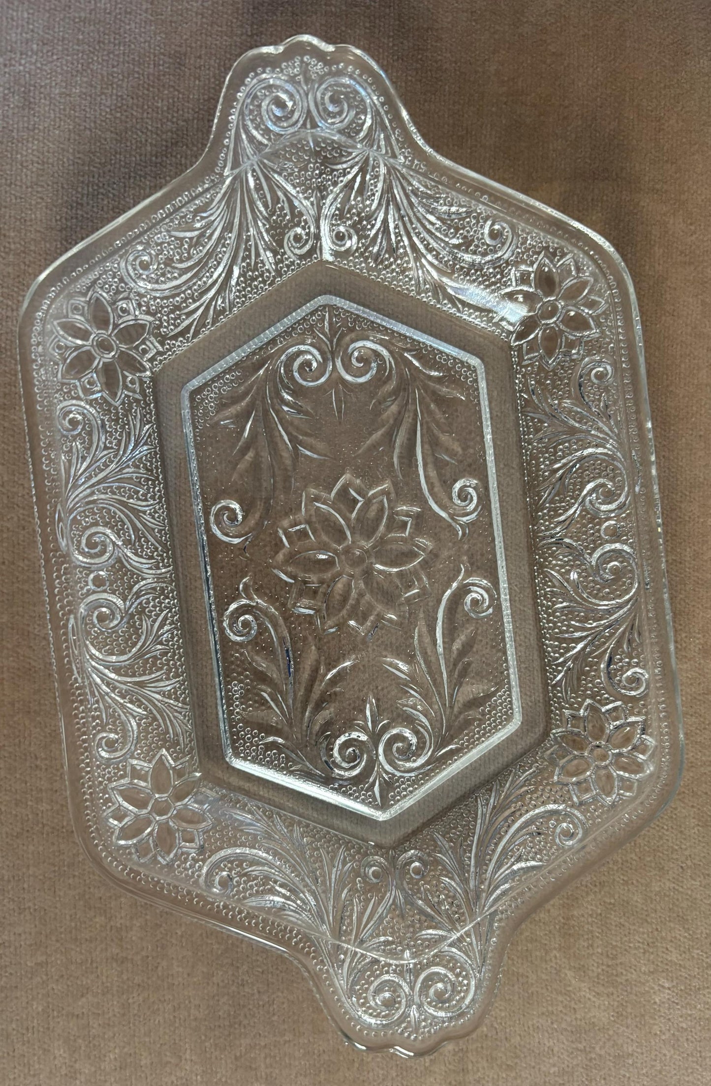 Vintage Imperial Glass Handle Pastry Tray Hors d'oeuvres Lover Antiques and Vintage