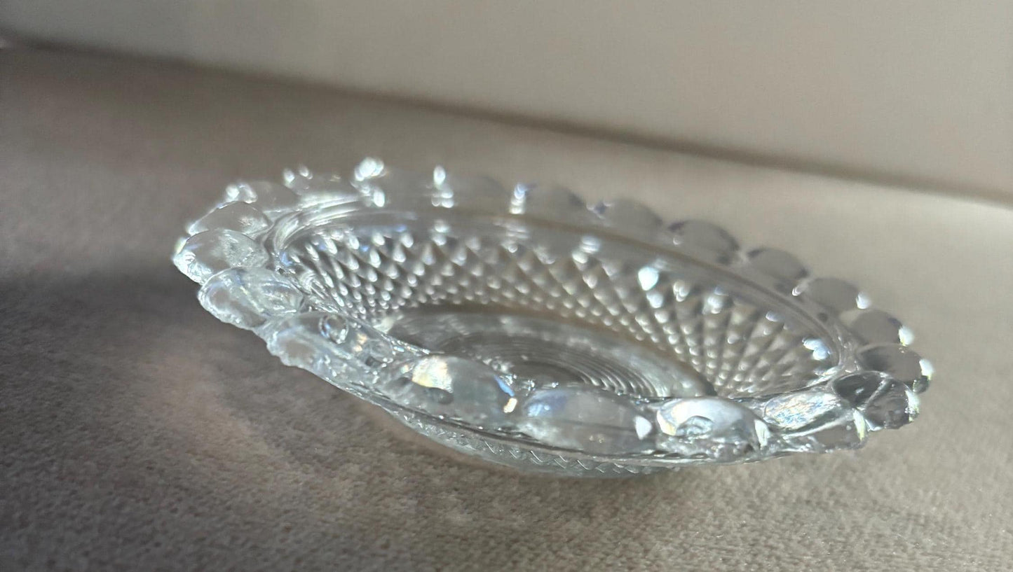 Antique Flint Beaded Glass Plate Lover Antiques and Vintage