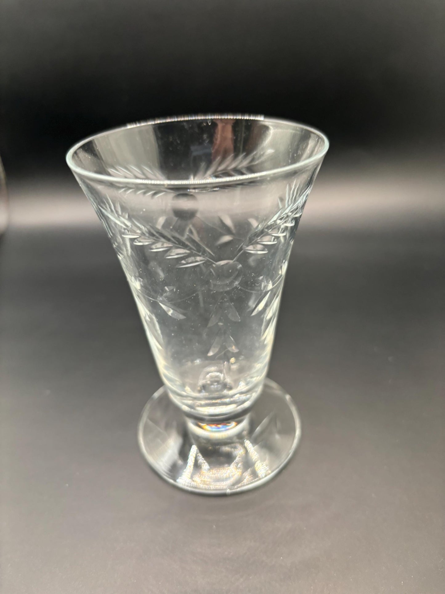 Vintage Etched Wheat Crystal Glass Parfait Glass Lover Antiques and Vintage