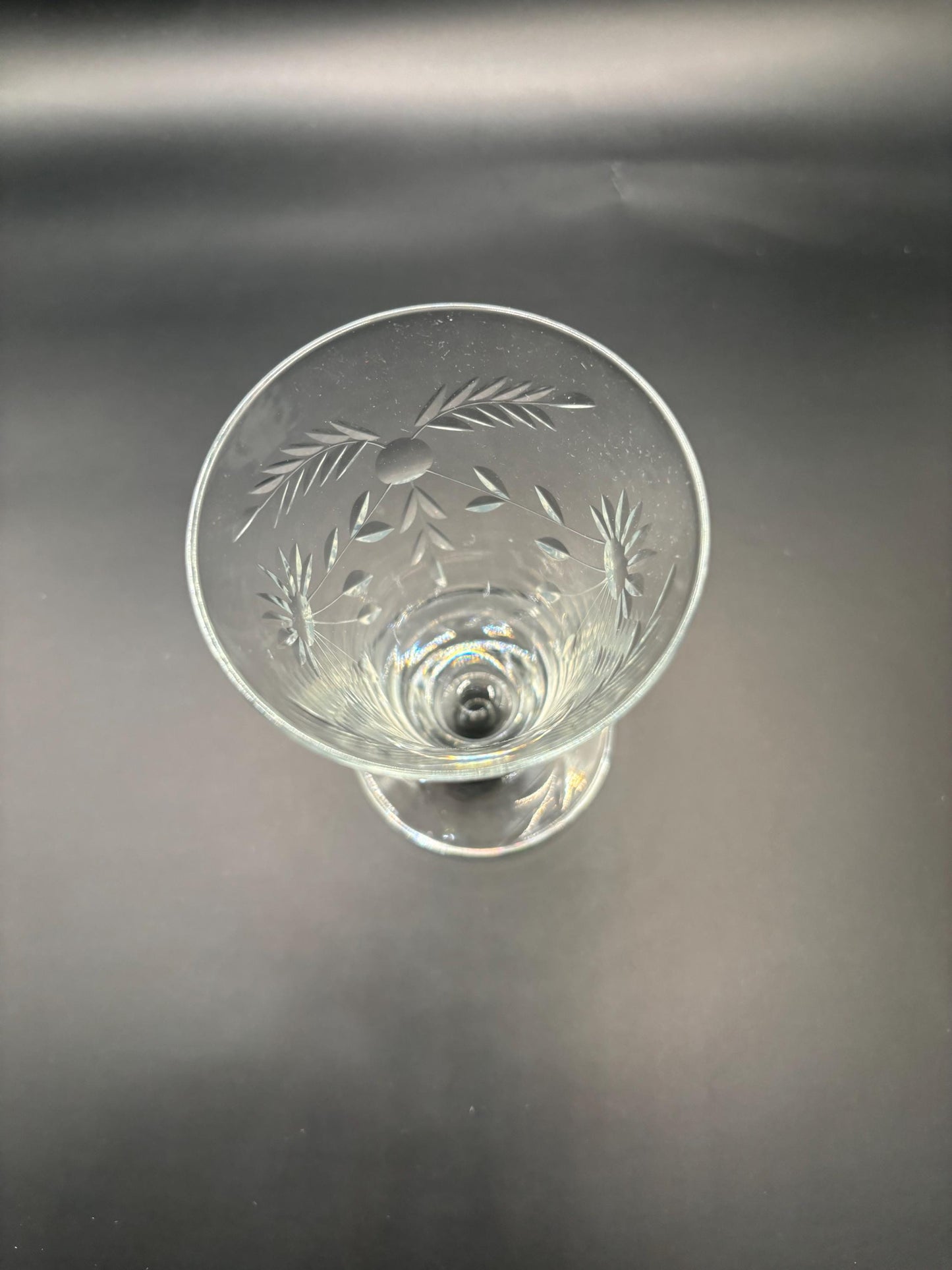 Vintage Etched Wheat Crystal Glass Parfait Glass Lover Antiques and Vintage