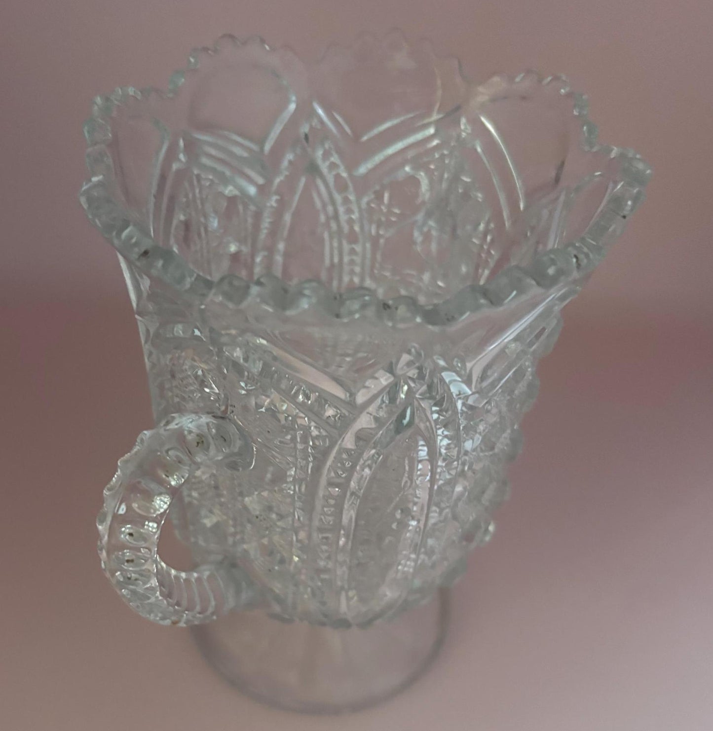 Antique Celery Higbee 1909 Crystal Cut Glass with 2 Handles Lover Antiques and Vintage