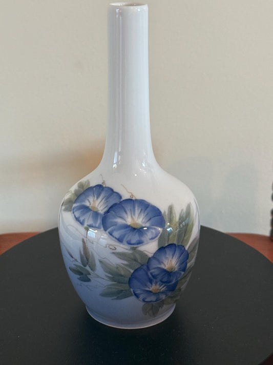 Vintage Royal Copenhagen Porcelain Blue Flowers Vase Lover Antiques and Vintage