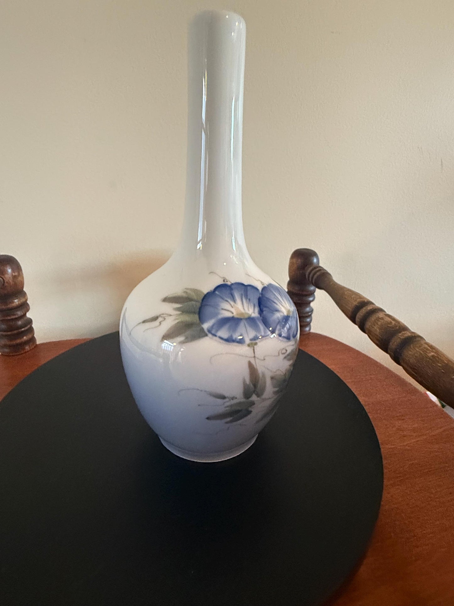 Vintage Royal Copenhagen Porcelain Blue Flowers Vase Lover Antiques and Vintage
