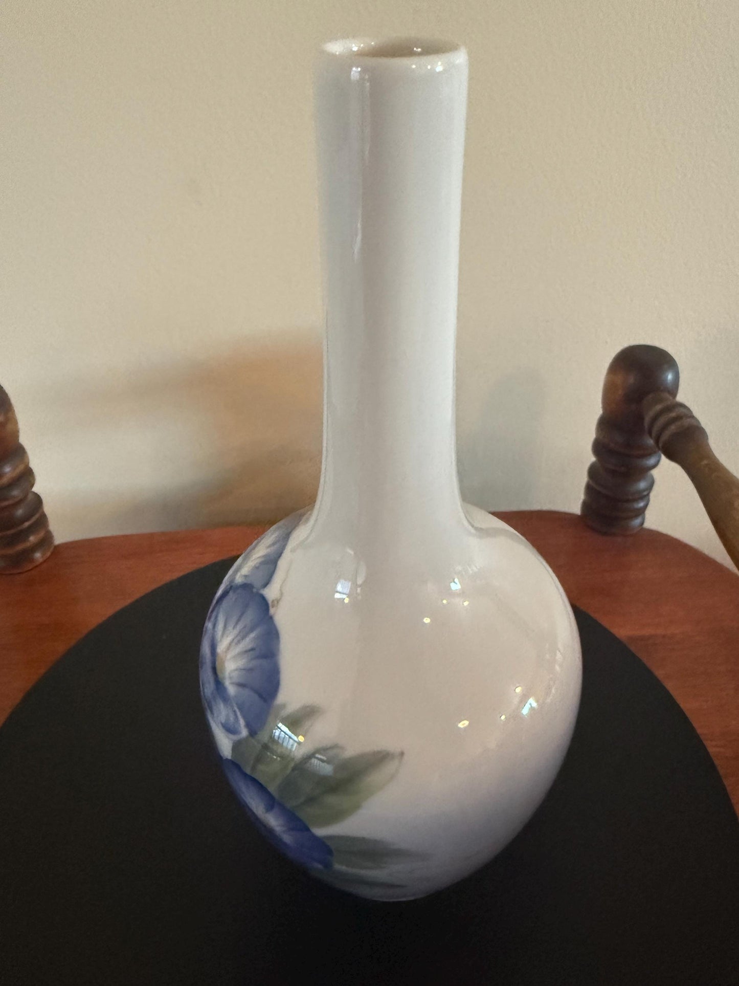 Vintage Royal Copenhagen Porcelain Blue Flowers Vase Lover Antiques and Vintage