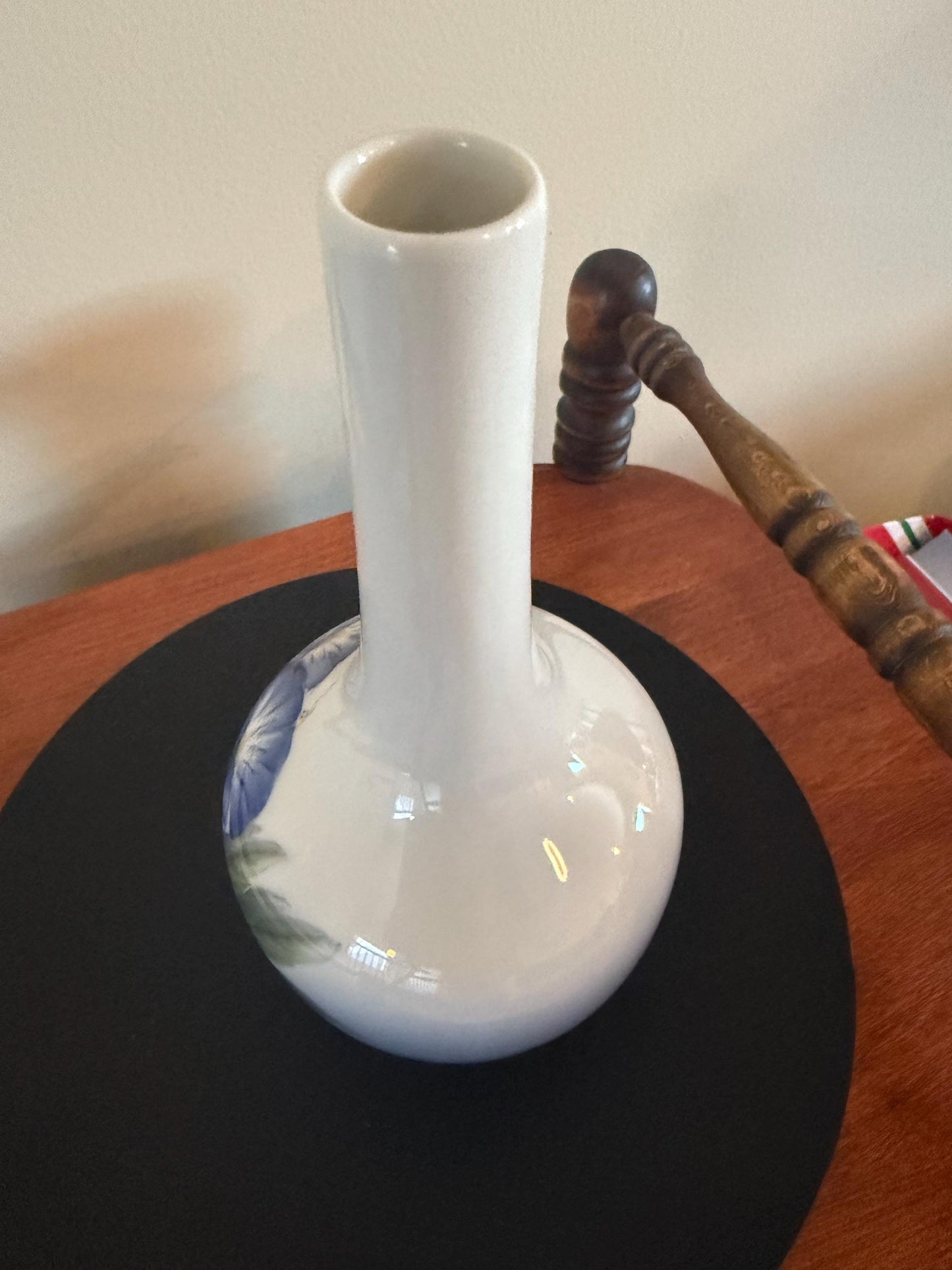 Vintage Royal Copenhagen Porcelain Blue Flowers Vase Lover Antiques and Vintage