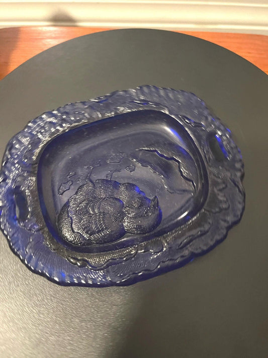 Vintage Purple Pressed Glass Plate with Chick Emerging from Egg Glass Art Small Plate Lover Antiques and Vintage