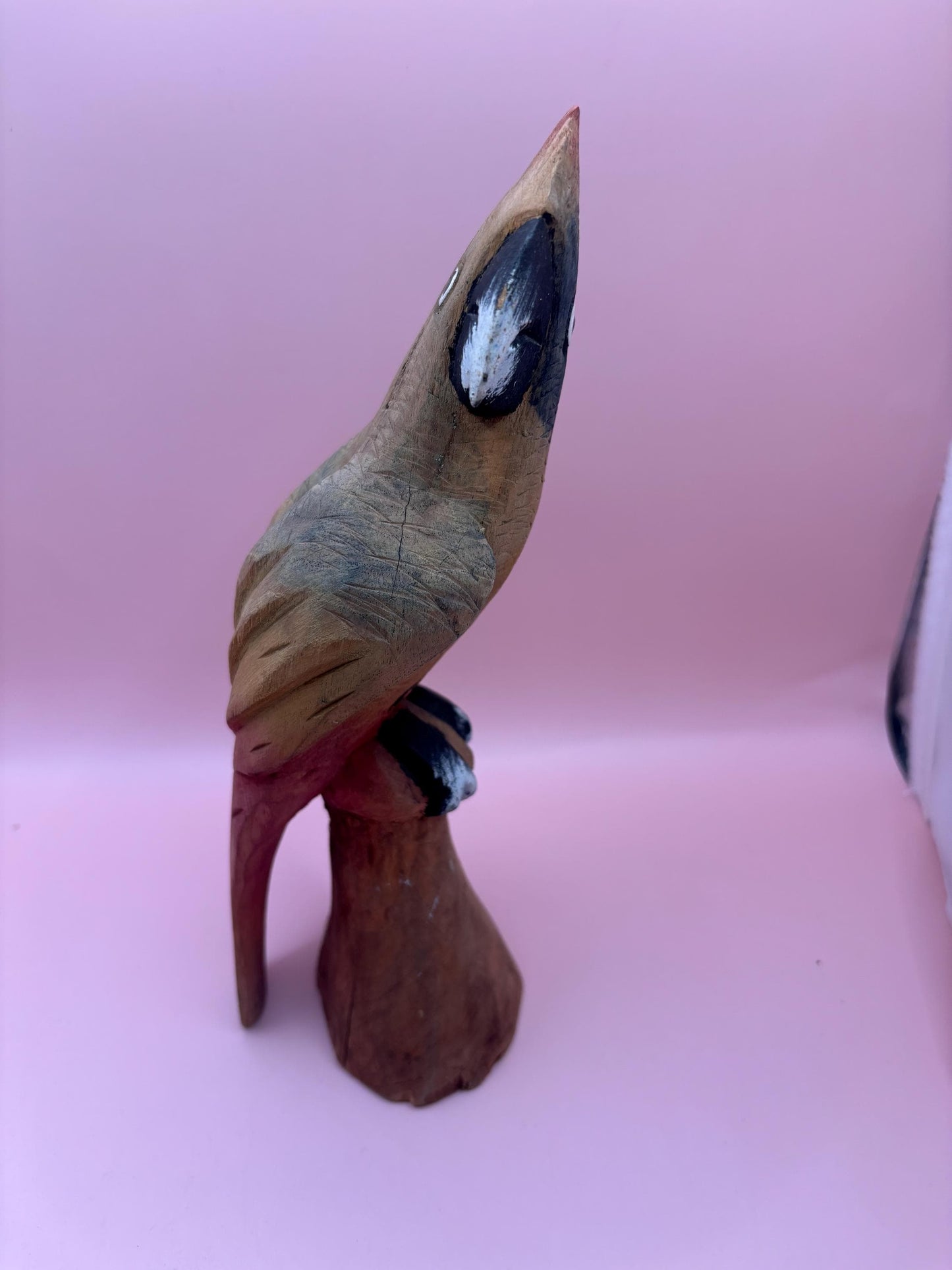 Vintage Carved Wooden Parrot Figurine Hand Painted Made in Jamaica Lover Antiques and Vintage
