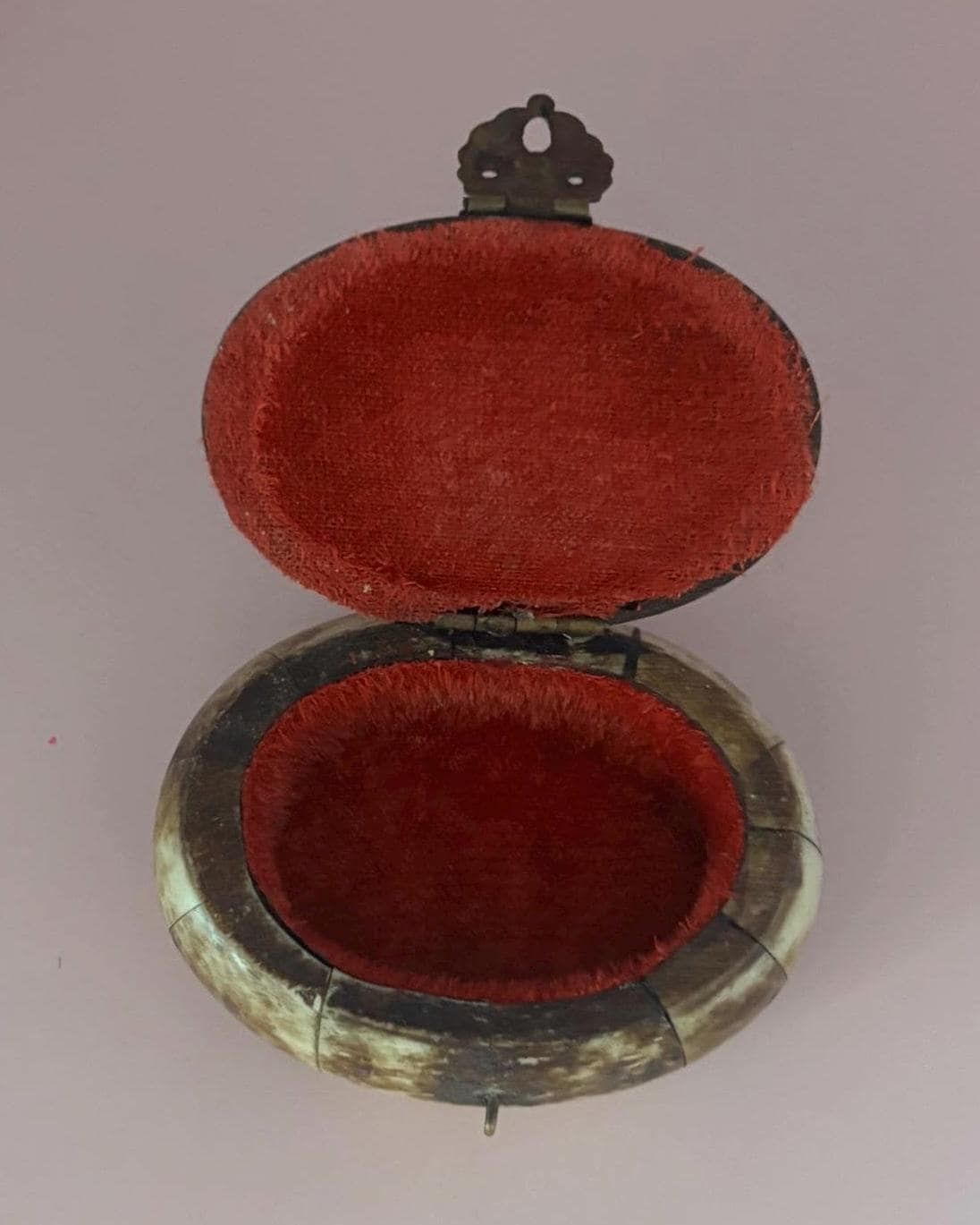 Vintage Owl Trinet Box with Purple Interior, Bone & Brass Owl Mini Jewelry Box, Lover Antiques and Vintage