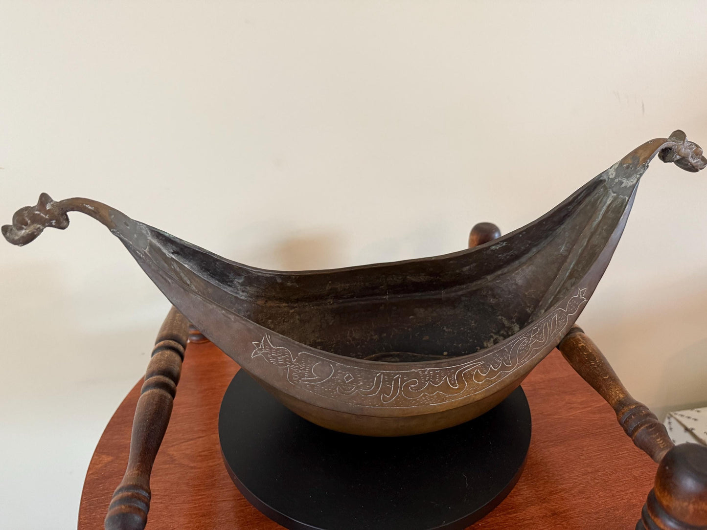 Antique Brass Beggars Bowl with Dragons on Each Handle Lover Antiques and Vintage