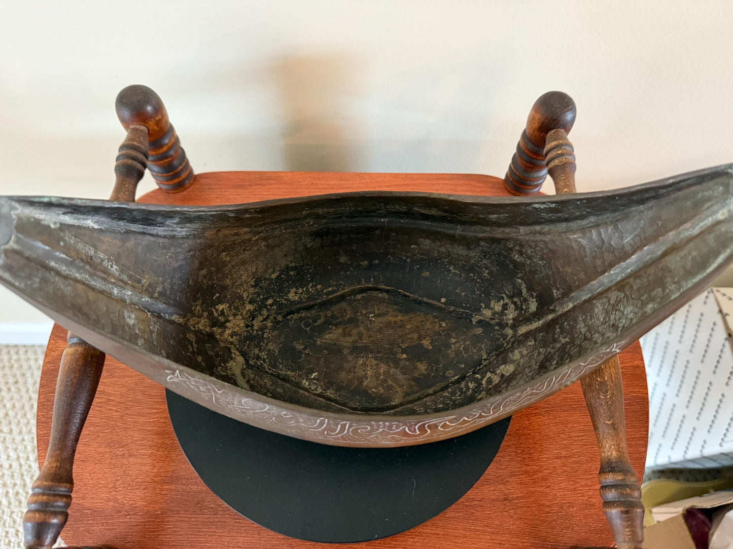 Antique Brass Beggars Bowl with Dragons on Each Handle Lover Antiques and Vintage