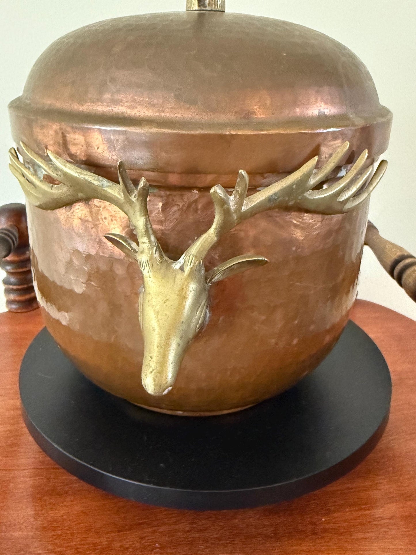 Antique Copper Pot with Lid Brass Deep Handles on Each Side Hammered Copper Pitcher Lover Antiques and Vintage