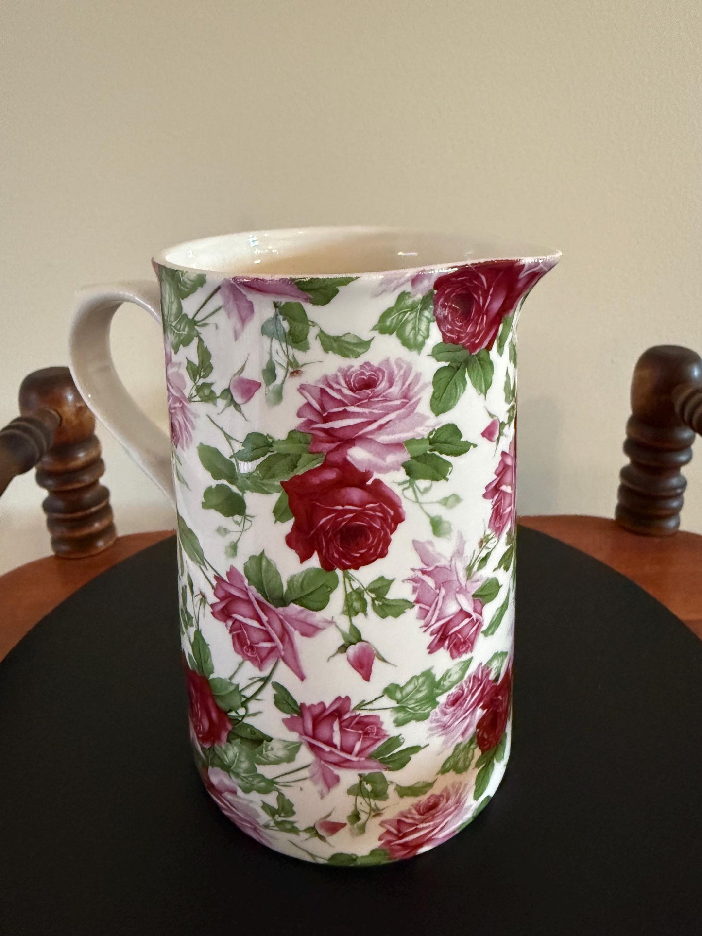 Vintage Fine Porcelain Creamer with Pink Rose Pattern Mini Pitcher Creamer Lover Antiques and Vintage
