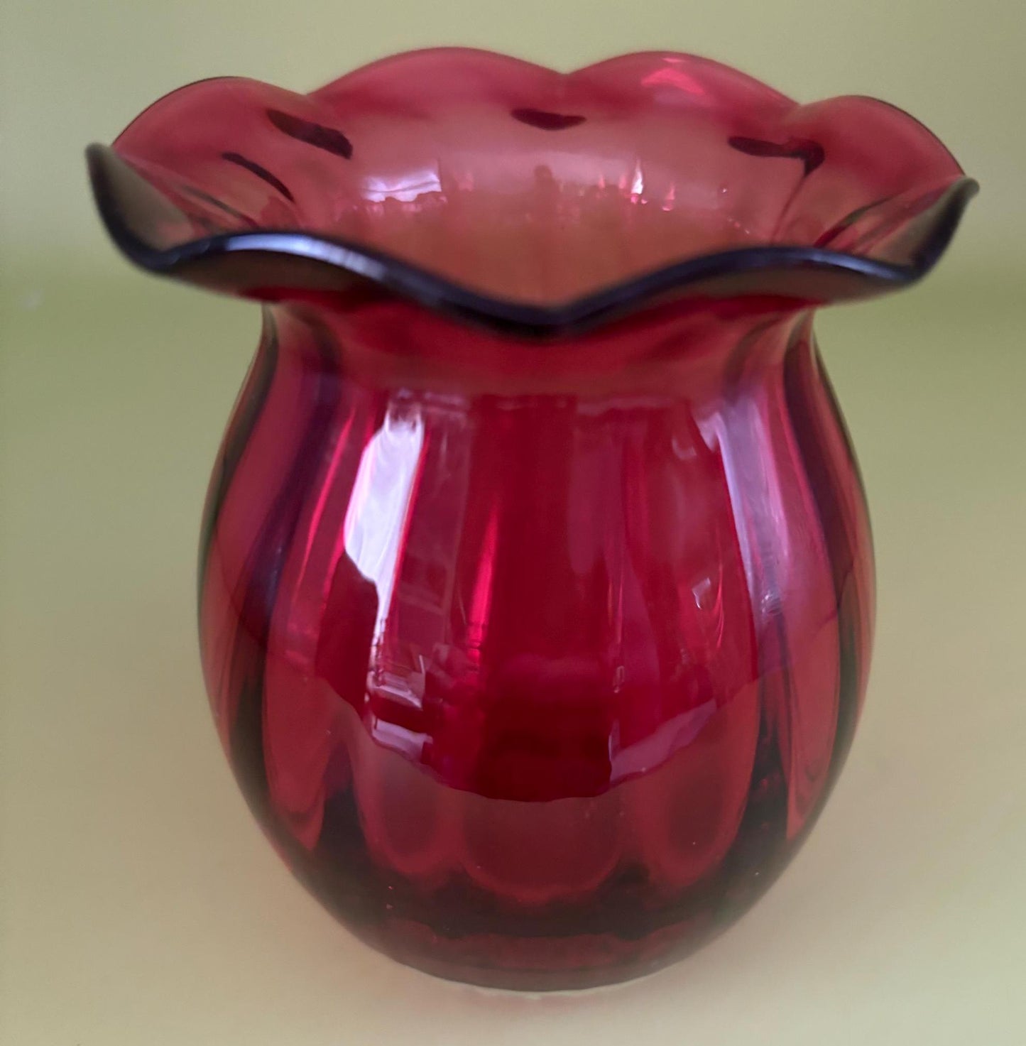 Vintage Pilgrim Cranberry Glass Vase Pink Glass Pink Rose Vase Art Glass Pilgrim Glass Fenton Glass Art Lover Antiques and Vintage