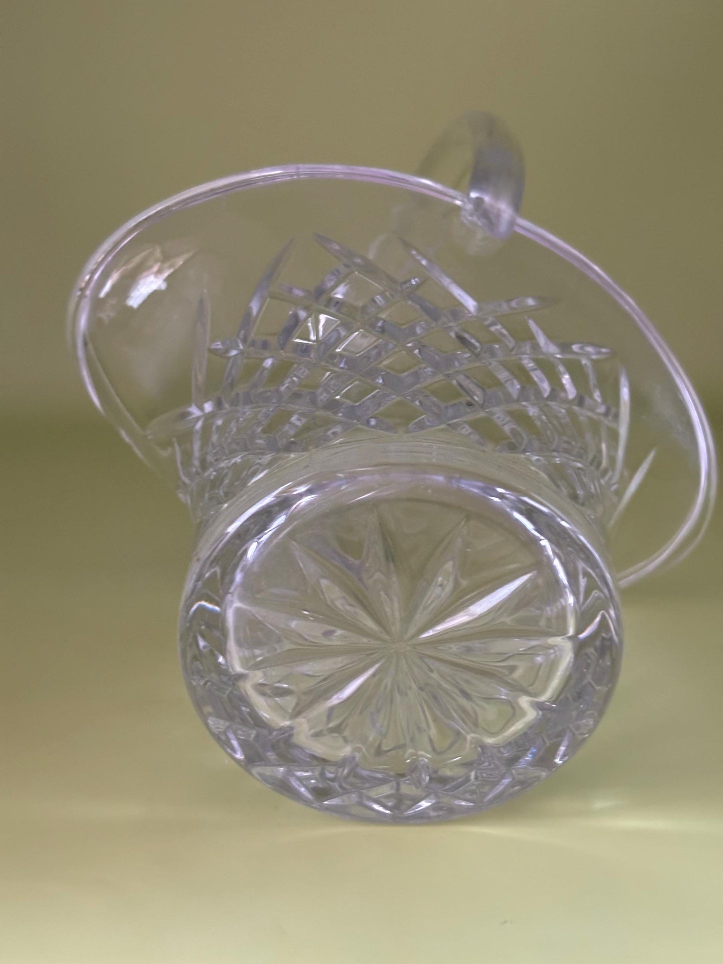 Lead Crystal Marquis Waterford Godinger Bride Bridal Flower Basket Diamond Quilt Pattern Lover Antiques and Vintage