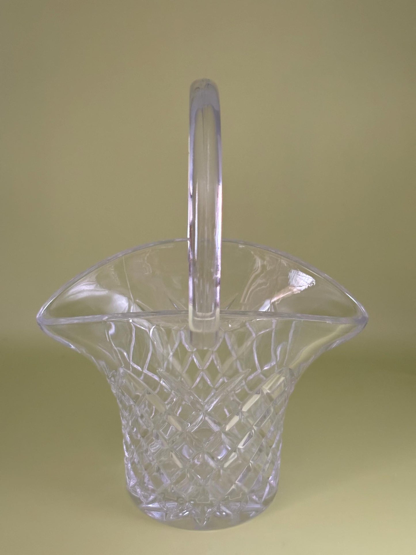 Lead Crystal Marquis Waterford Godinger Bride Bridal Flower Basket Diamond Quilt Pattern Lover Antiques and Vintage