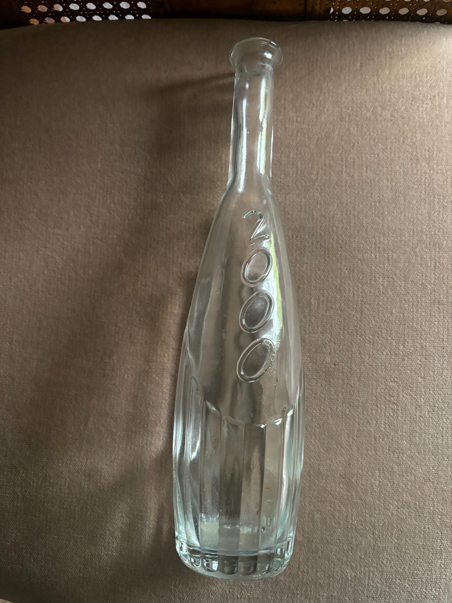 Vintage Tall Glass Bottle with 2000 on the Side Lover Antiques and Vintage