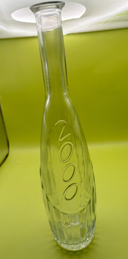 Vintage Tall Glass Bottle with 2000 on the Side Lover Antiques and Vintage