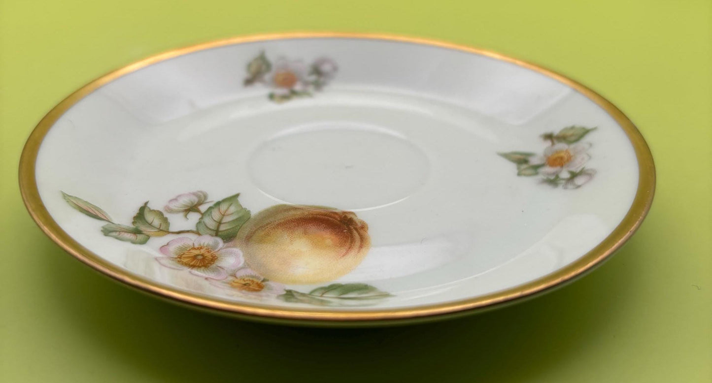 Vintage Wallace Peaches & Gold Gilding Porcelain Plate Lover Antiques and Vintage