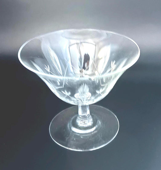 Vintage Rosenthal Crystal Wheat Etched Cut Wheat Champagne Glass Sherbet Glasses Wheat Lover Antiques and Vintage