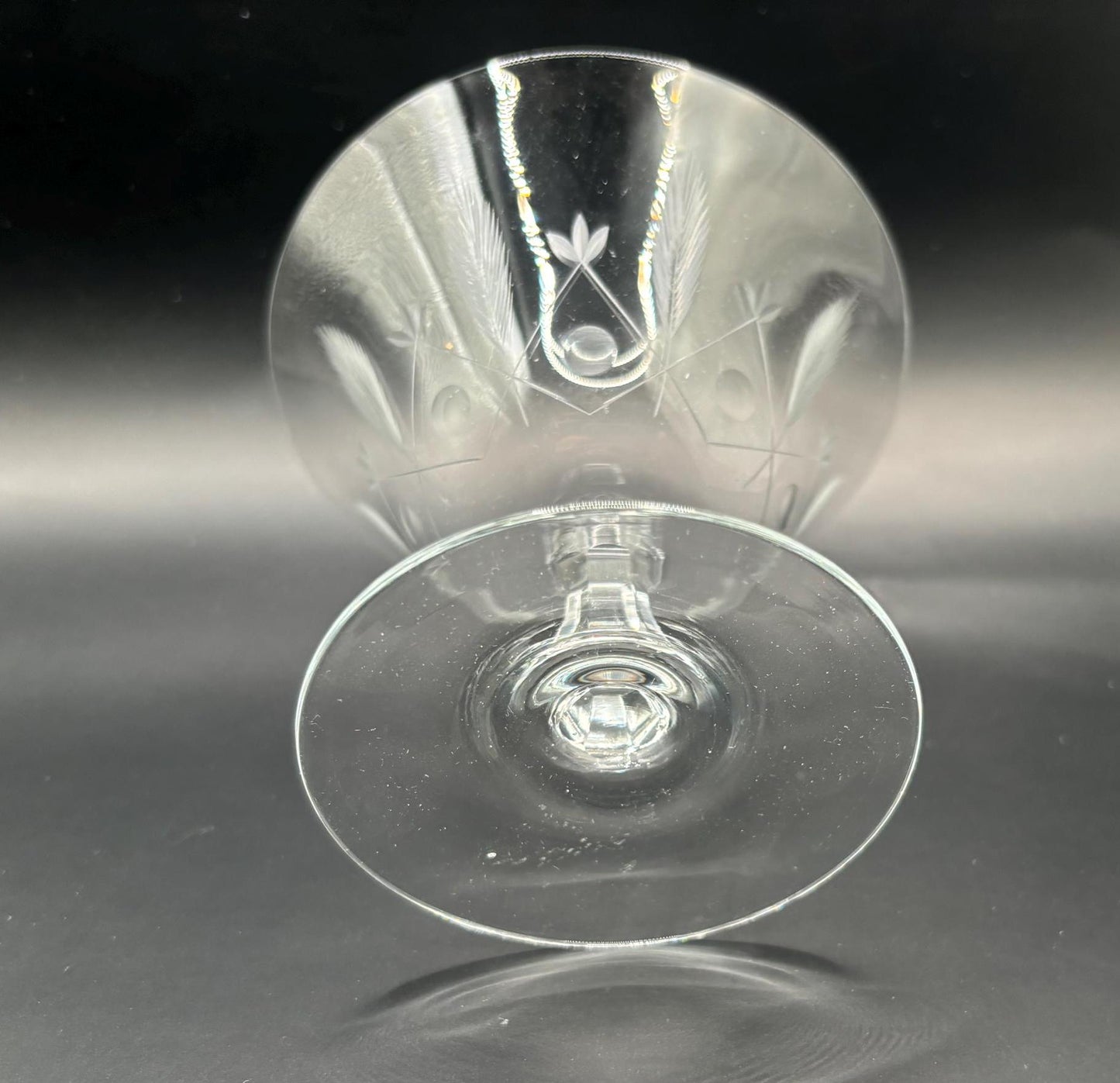 Vintage Rosenthal Crystal Wheat Etched Cut Wheat Champagne Glass Sherbet Glasses Wheat Lover Antiques and Vintage